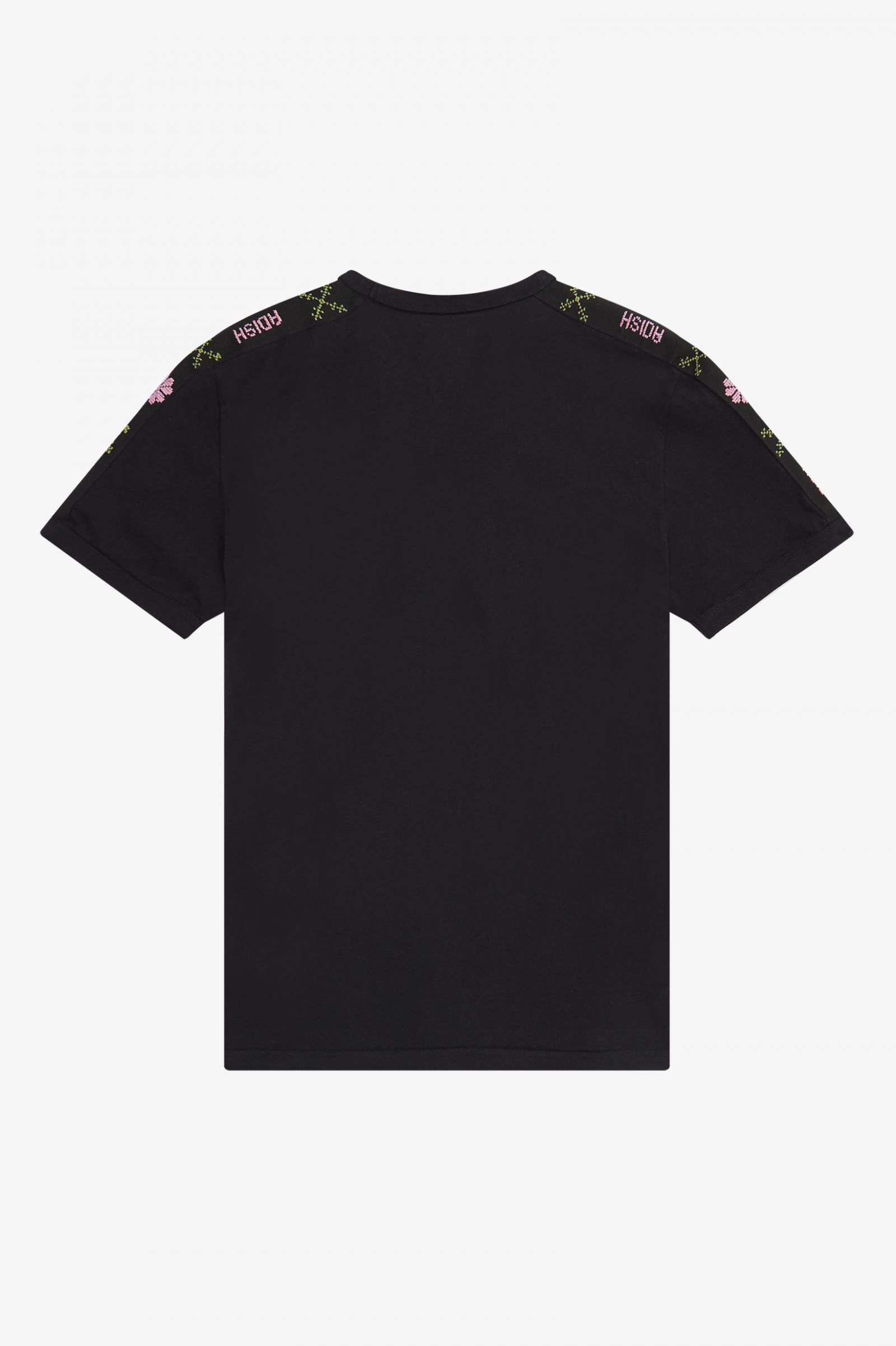AdishEmbroidered Tape Ringer T-Shirt Black