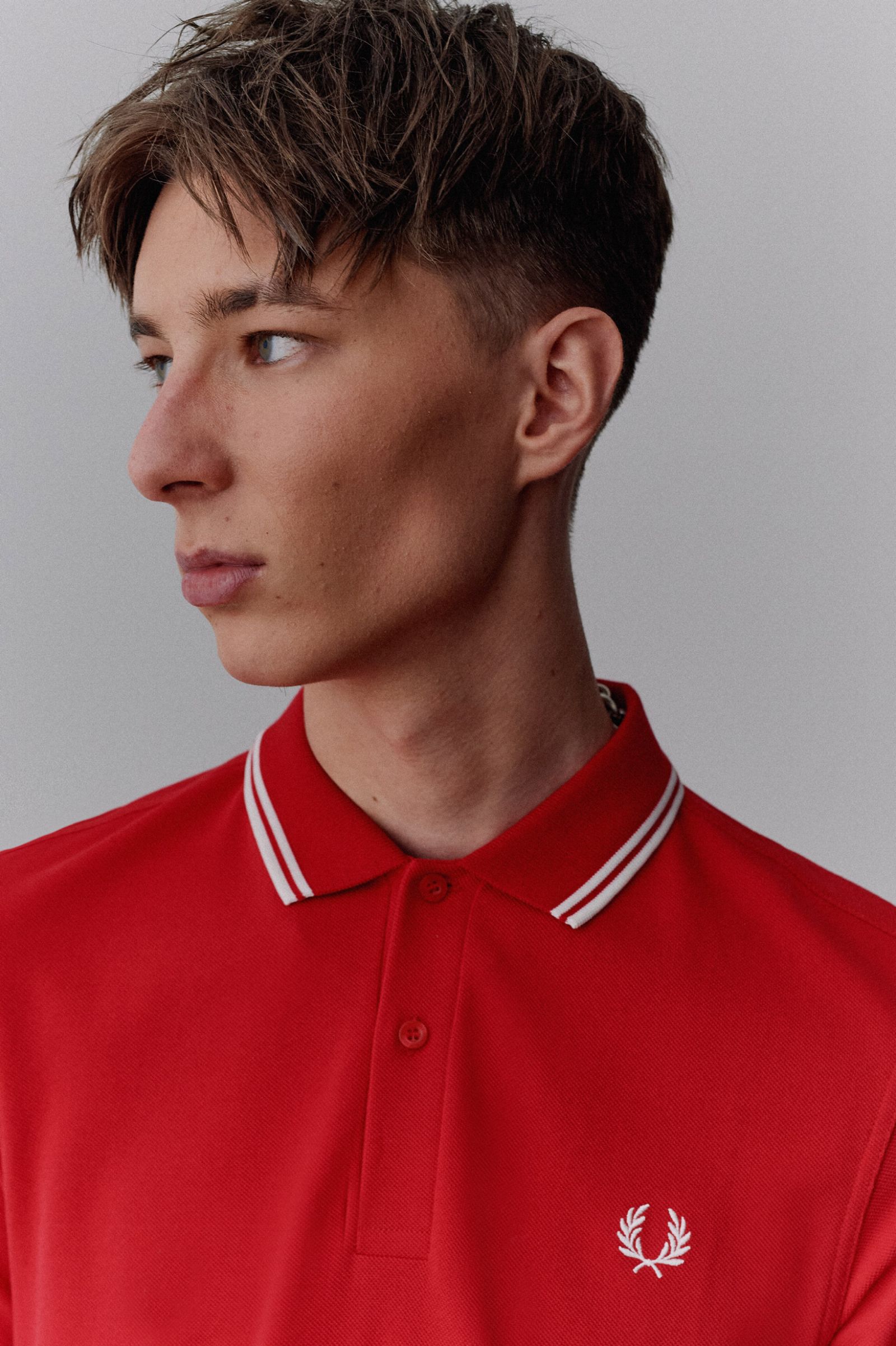 The Fred Perry ShirtM3600 Jester Red / Snow White / Snow White