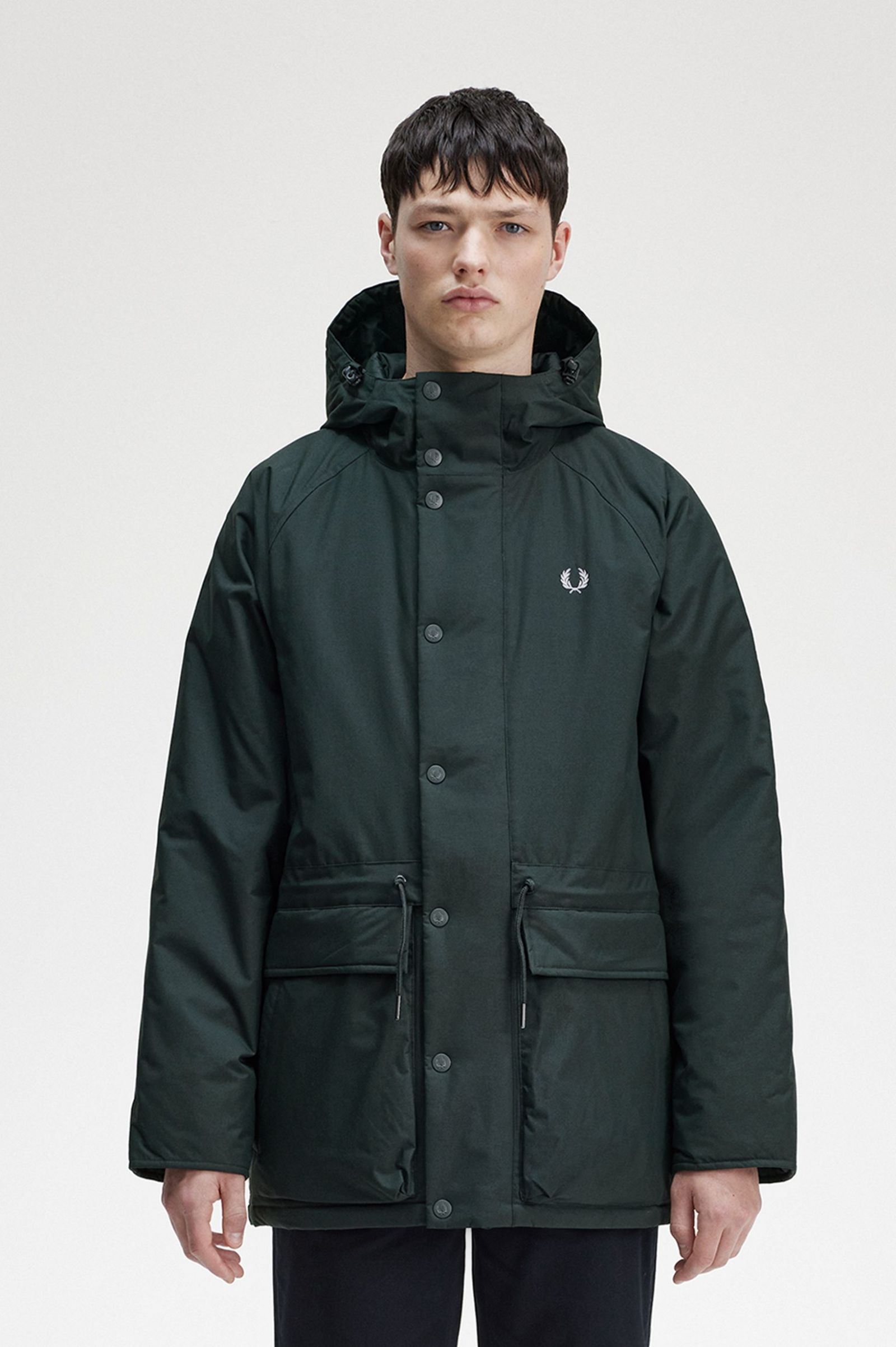 Padded Zip Through Jacket Night Green