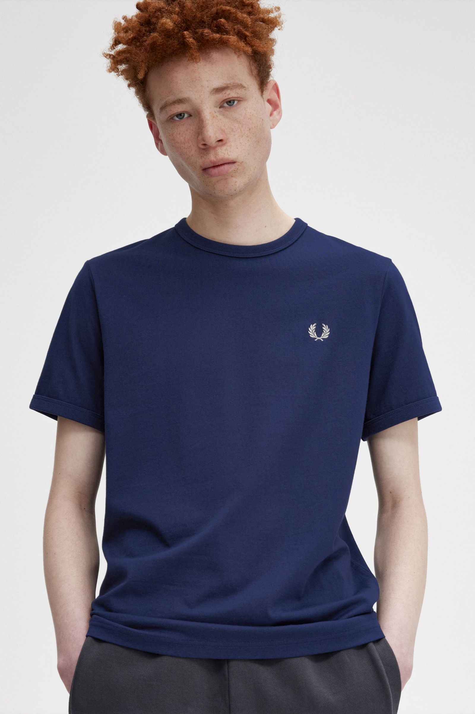 Ringer T-Shirt French Navy / Snow White