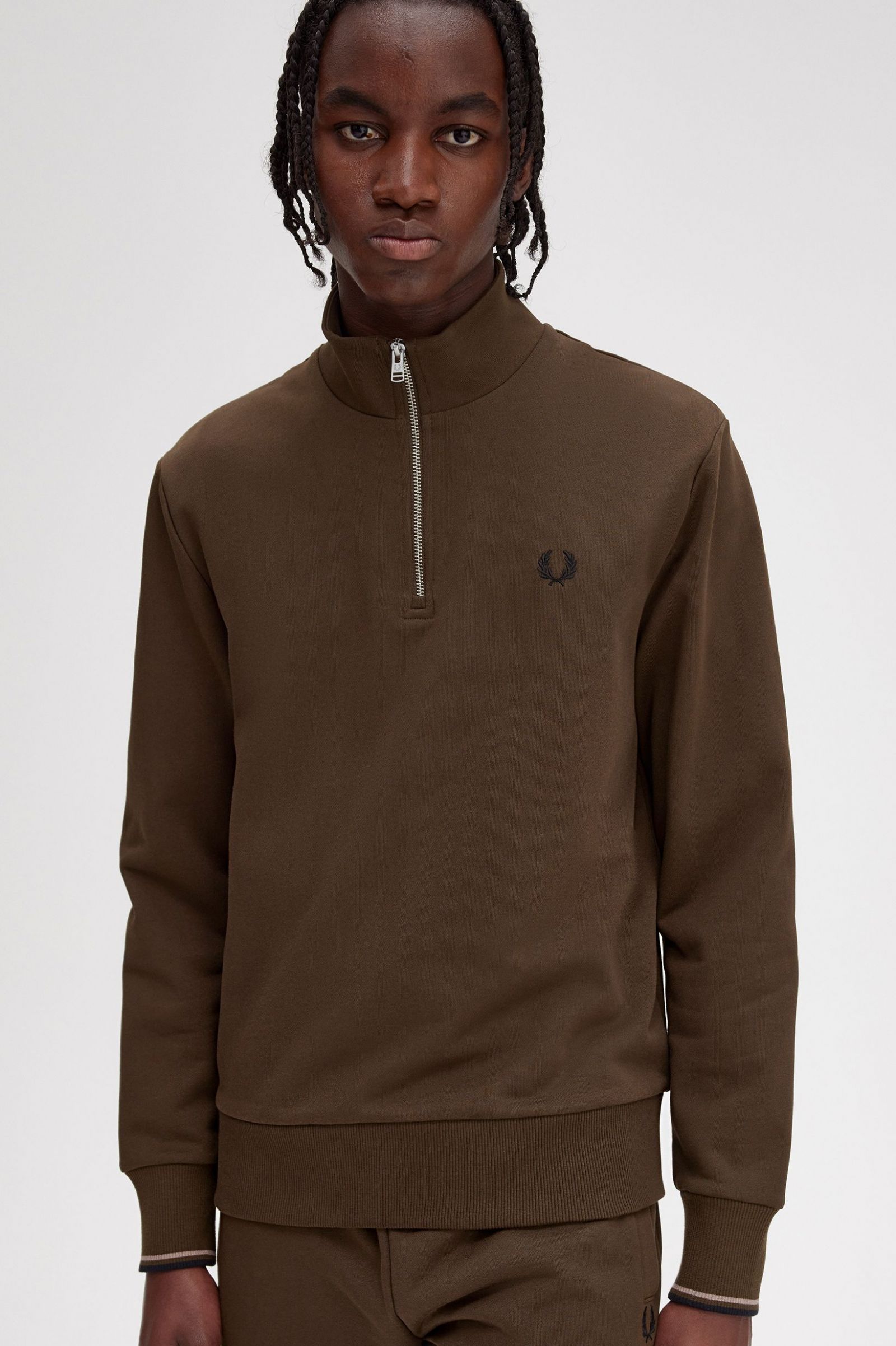 Half Zip Sweatshirt Burnt Tobacco