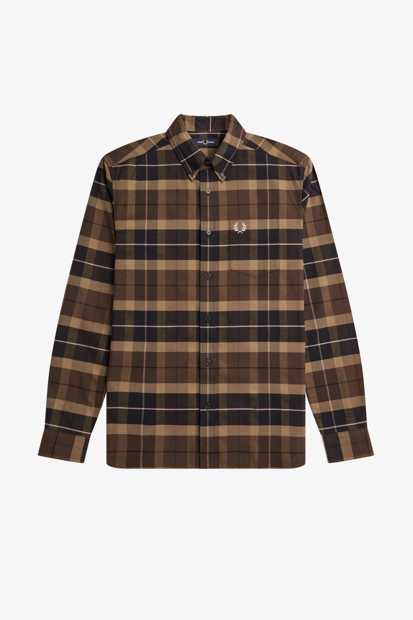Brushed Tartan Shirt Burnt Tobacco