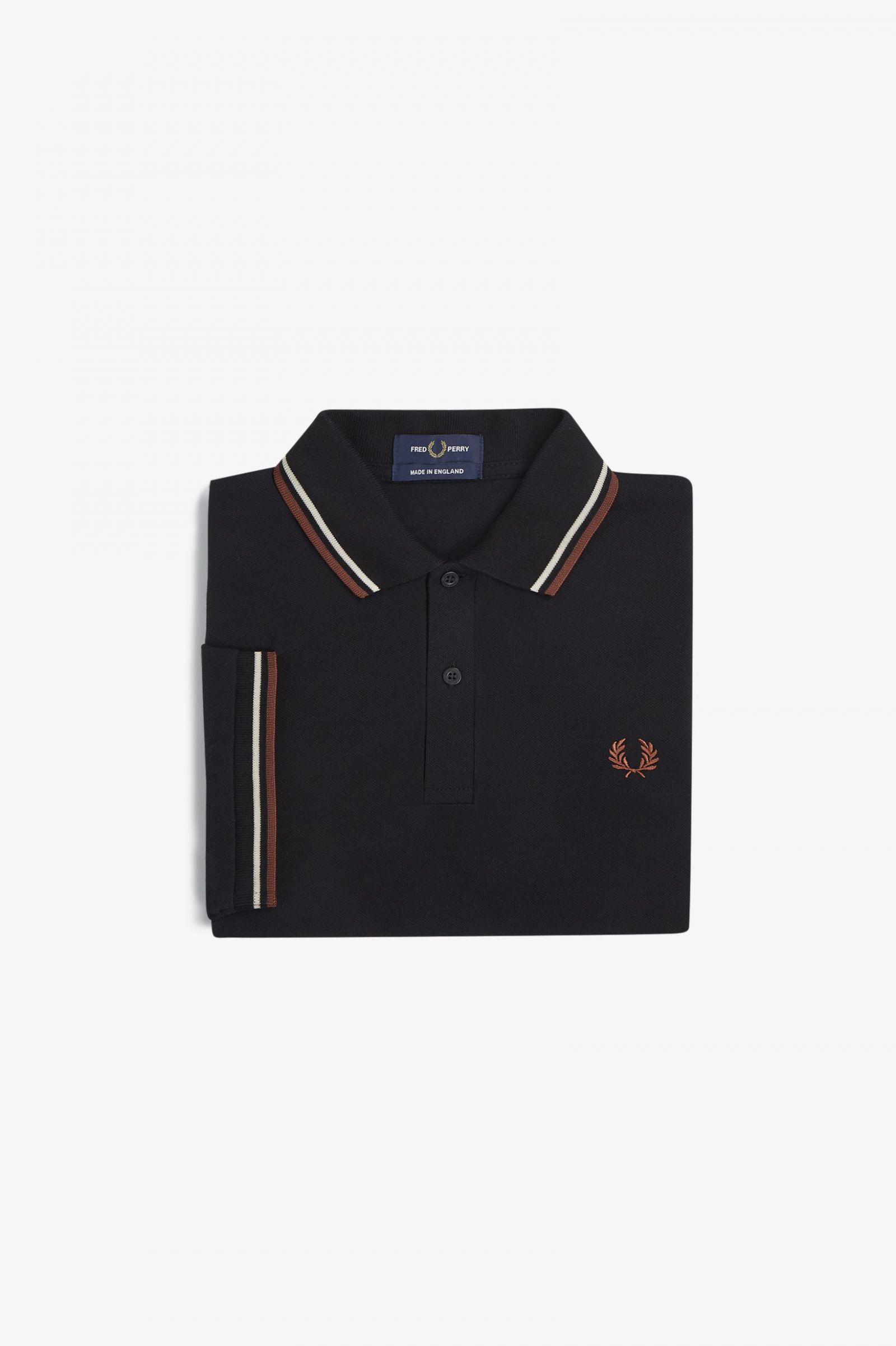 The Fred Perry ShirtM12 Black / Oatmeal / Whisky Brown