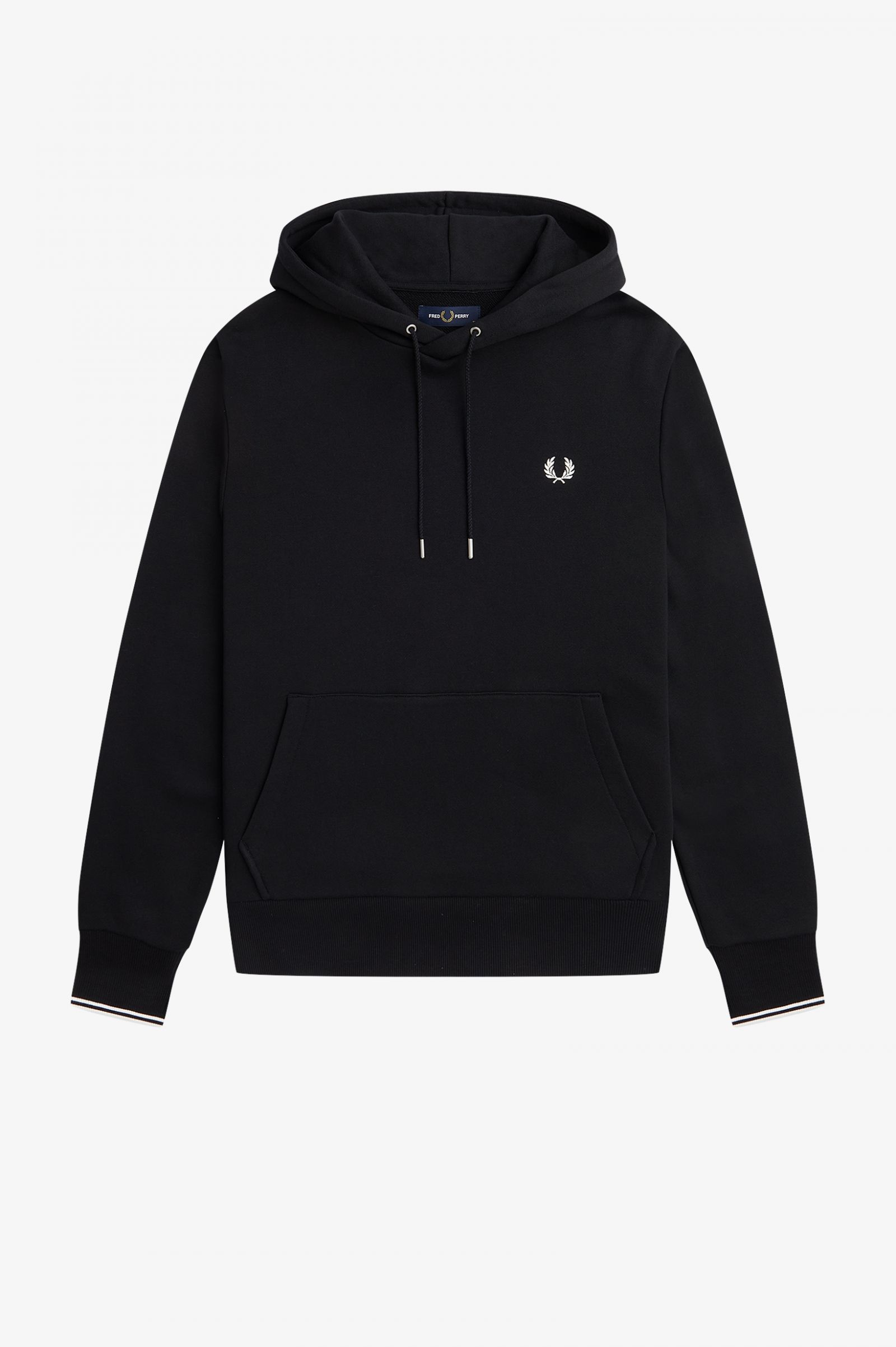 Tipped Hooded Sweatshirt Black