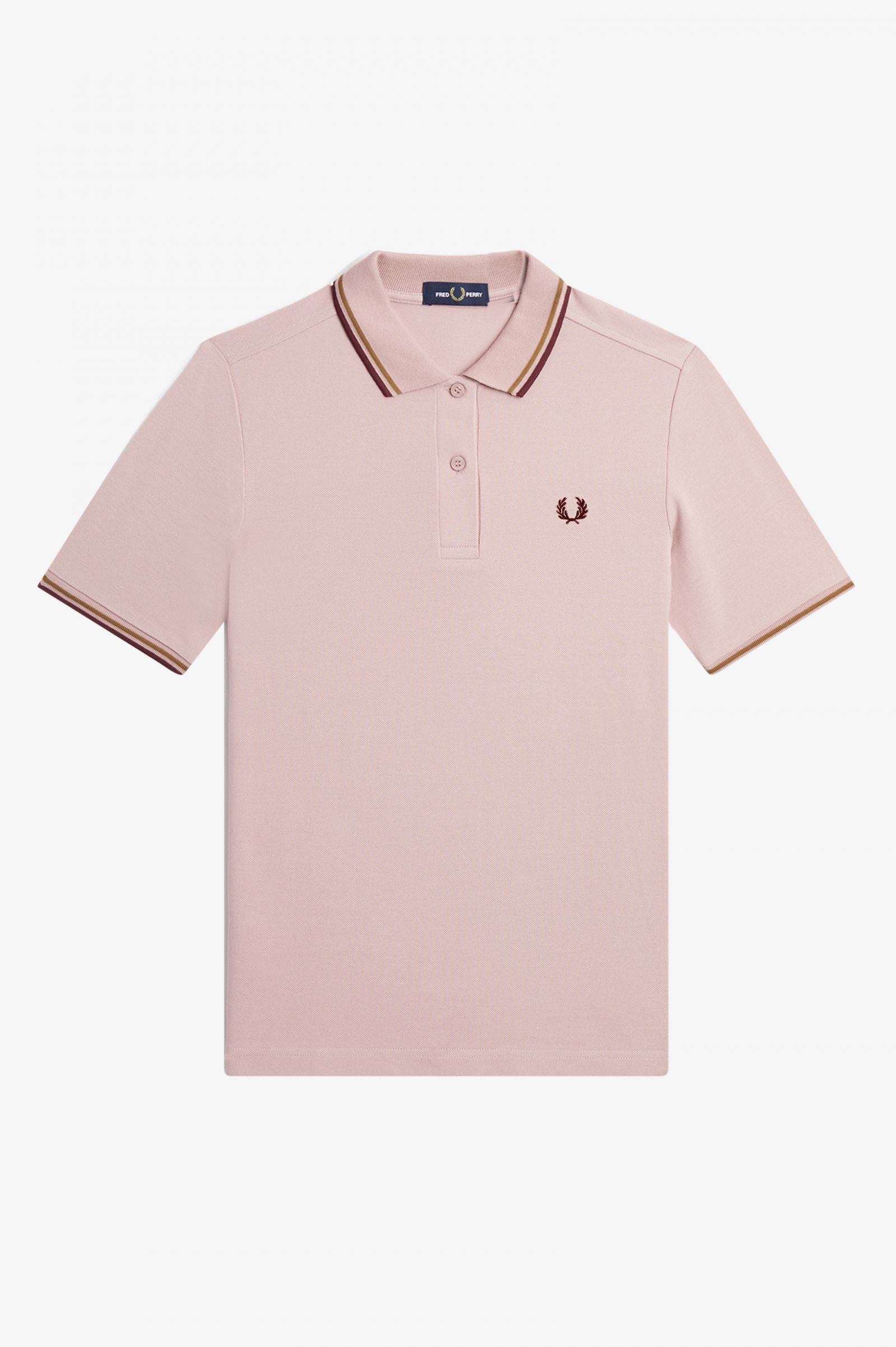 The Fred Perry ShirtG3600 Dusty Rose Pink / Shaded Stone / Oxblood