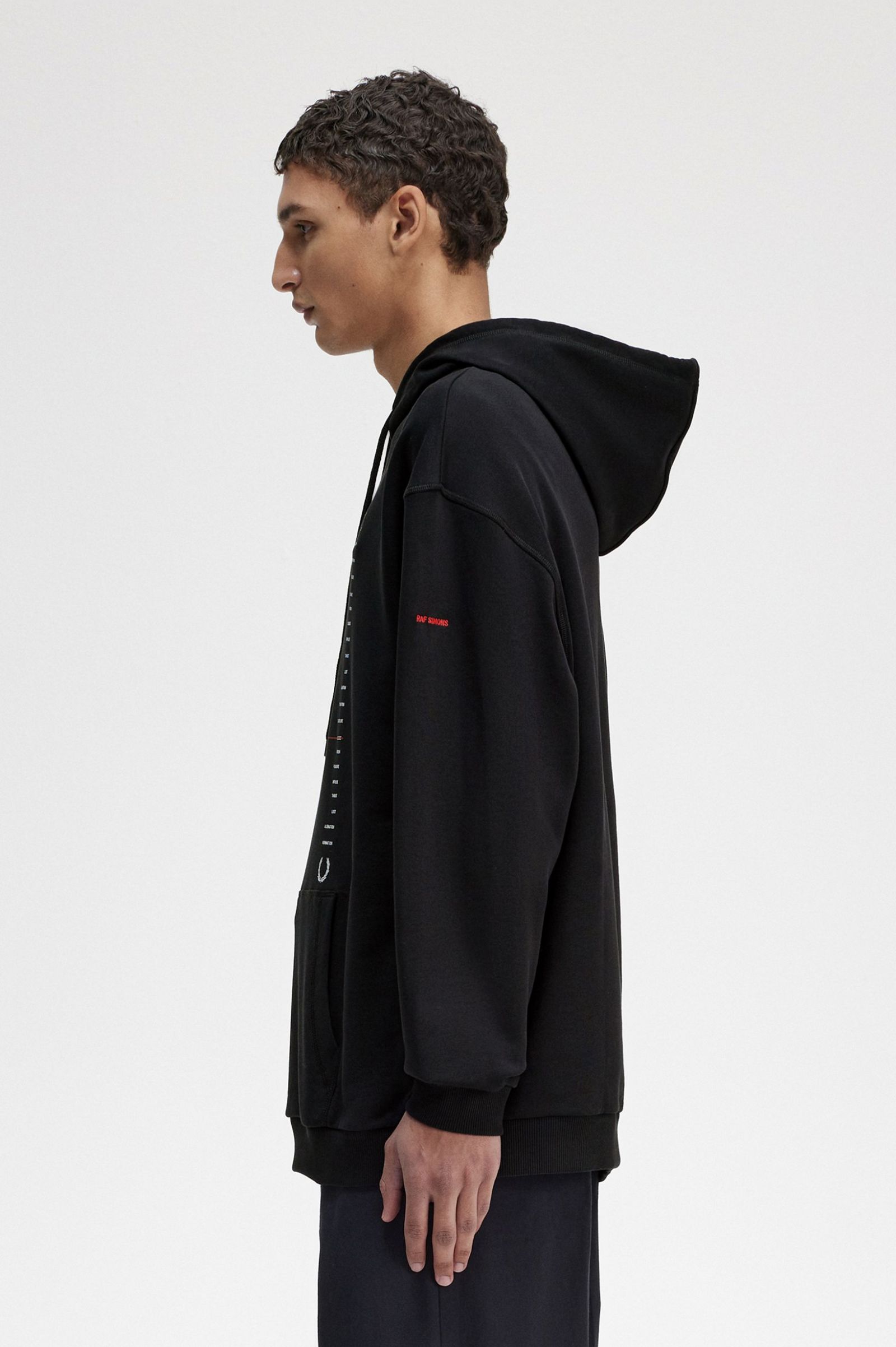 Raf SimonsPrinted Hooded Sweatshirt Black