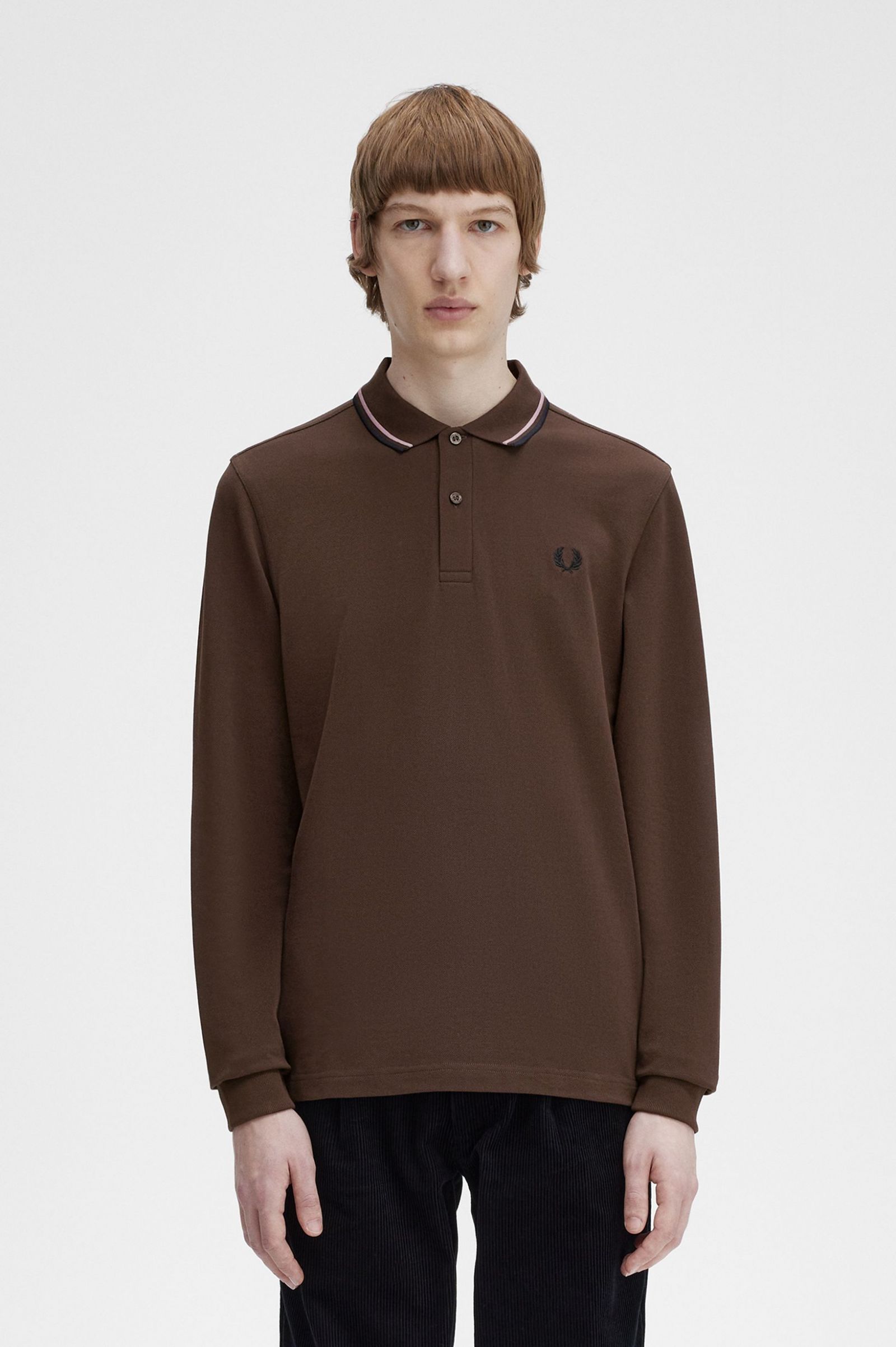 The Fred Perry ShirtM3636 Burnt Tobacco / Dark Pink / Black