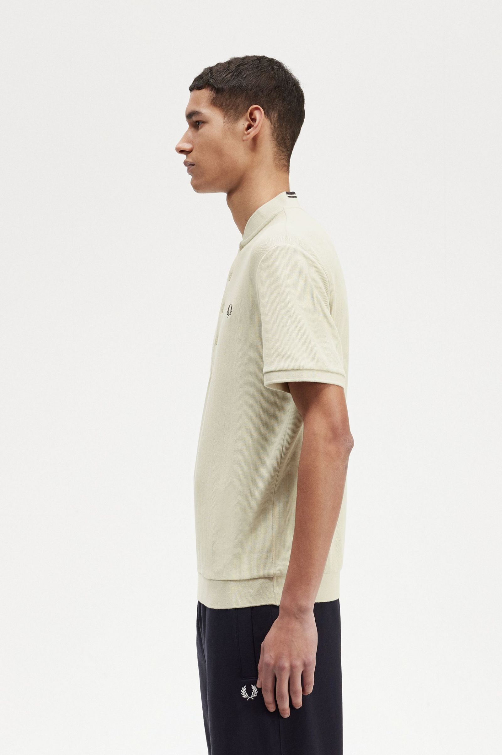 Henley Polo Shirt Light Oyster