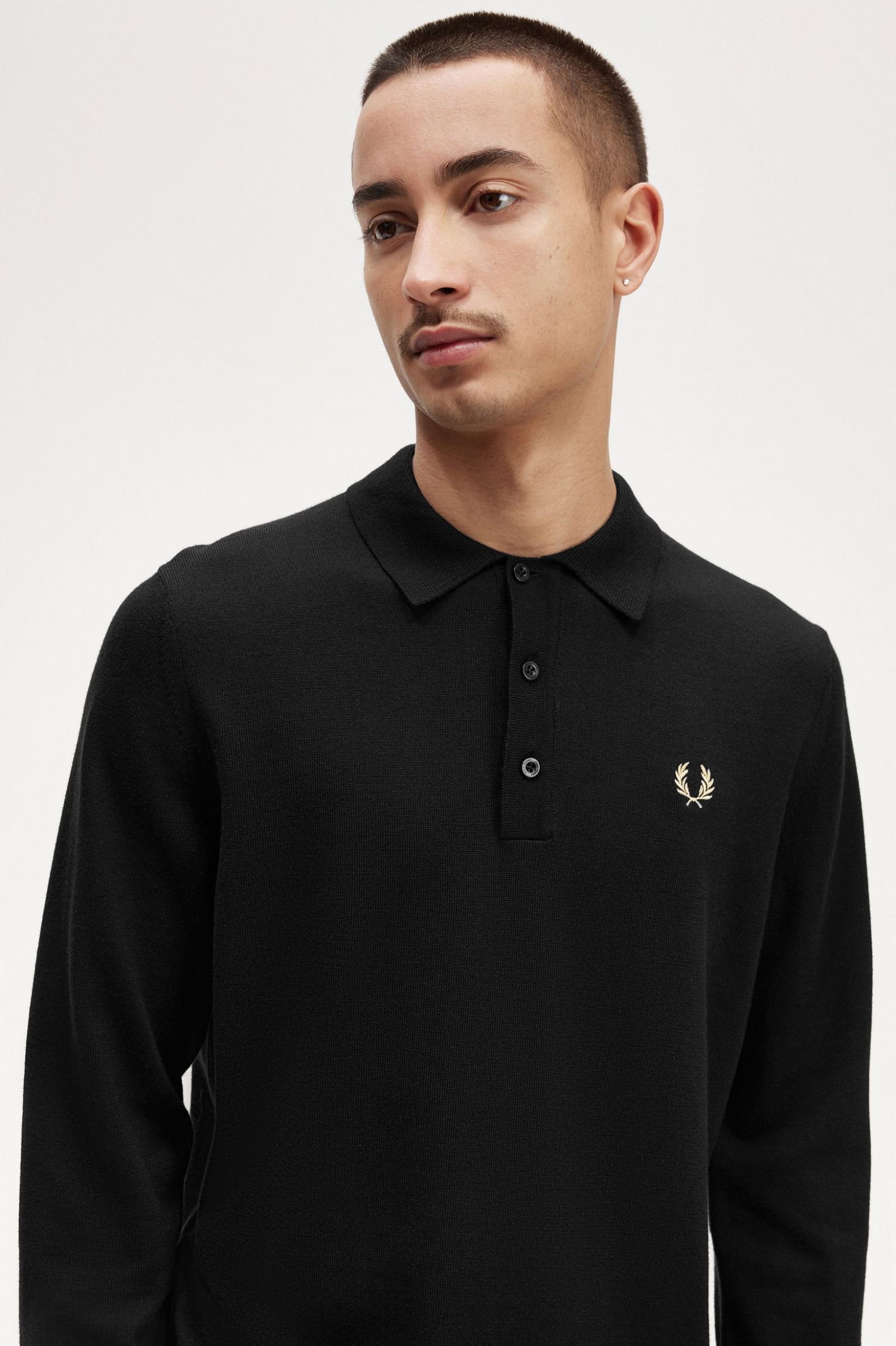 Long Sleeve Knitted Shirt Black