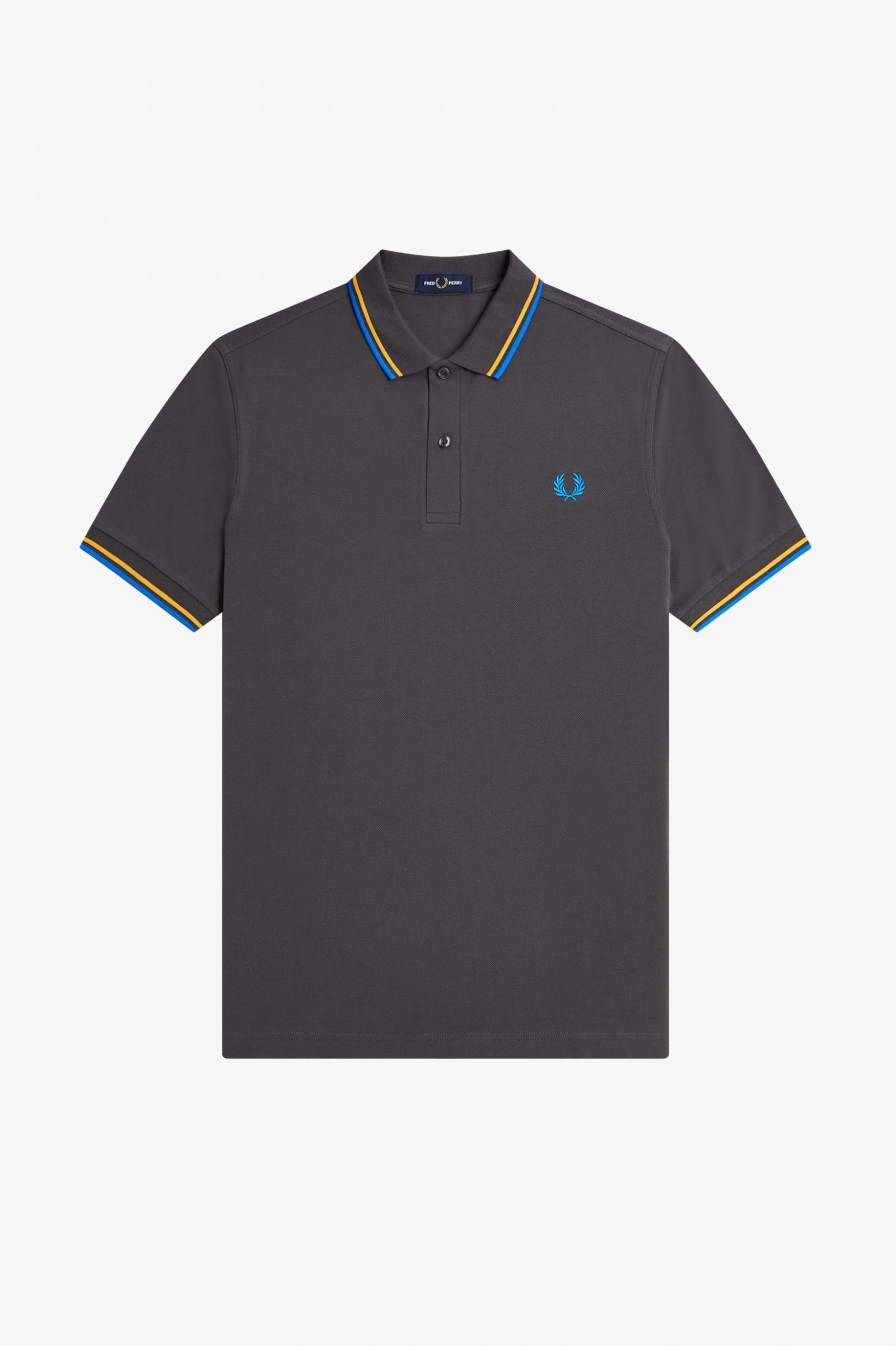 The Fred Perry ShirtM3600 Gunmetal / Golden Hour / Kingfisher