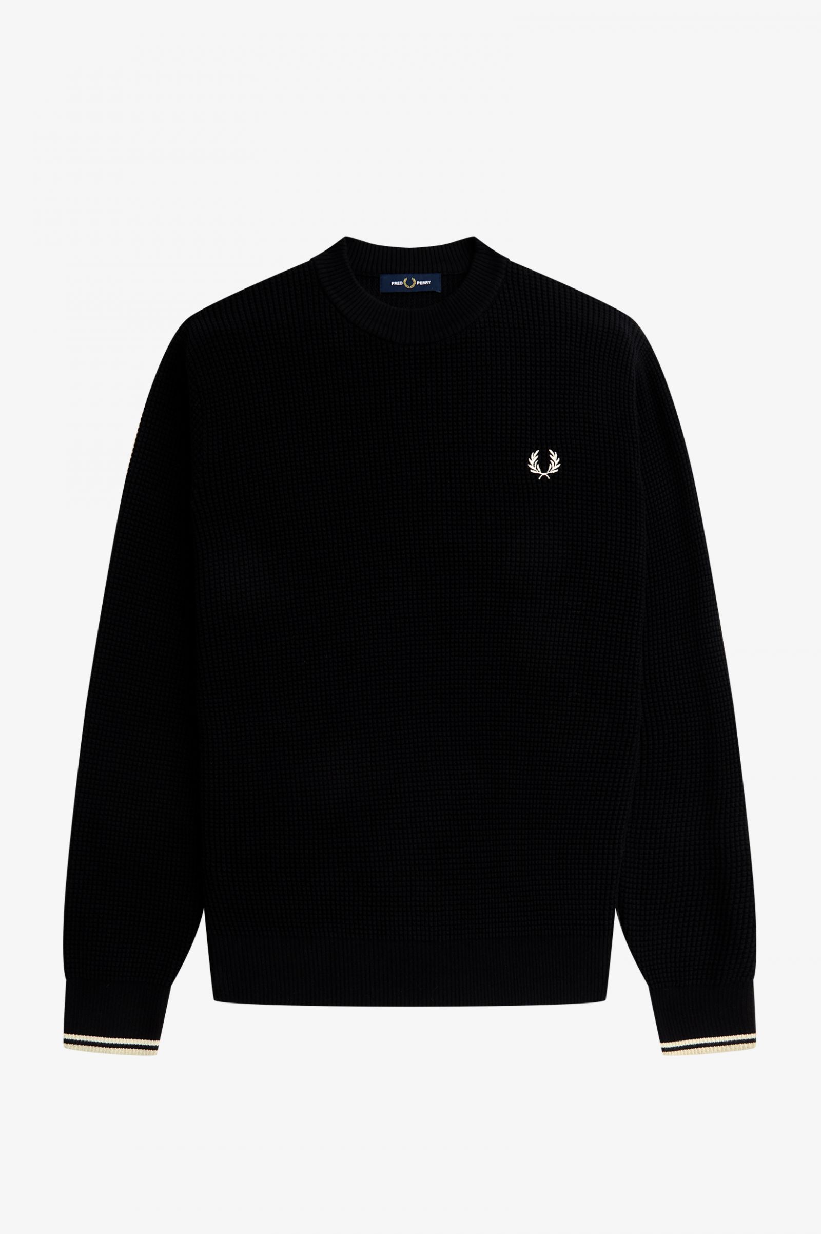 Waffle Stitch Jumper Black