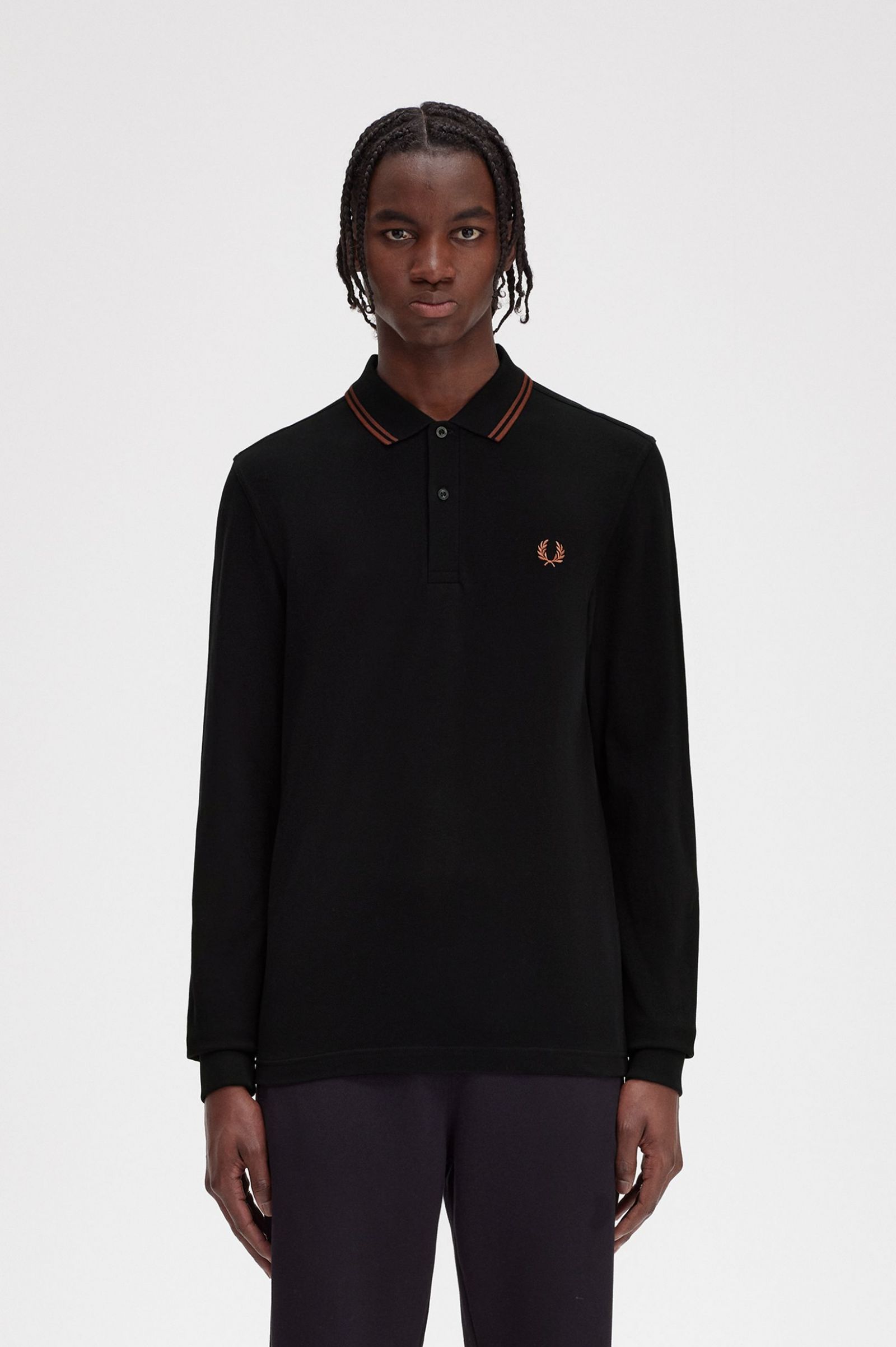 The Fred Perry ShirtM3636 Black / Whisky Brown / Whisky Brown