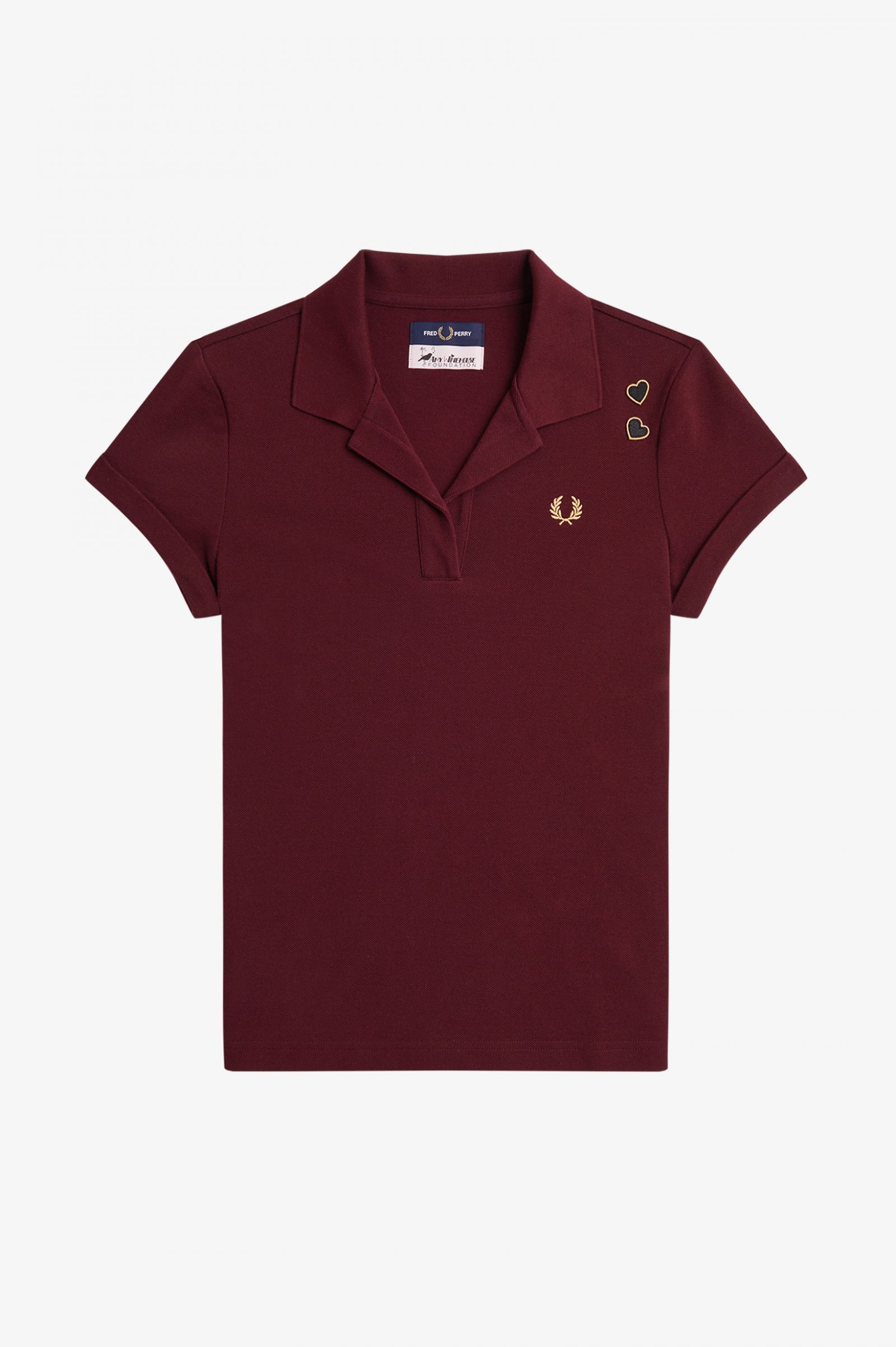 Amy Winehouse FoundationOpen-Collar Pique Shirt Oxblood