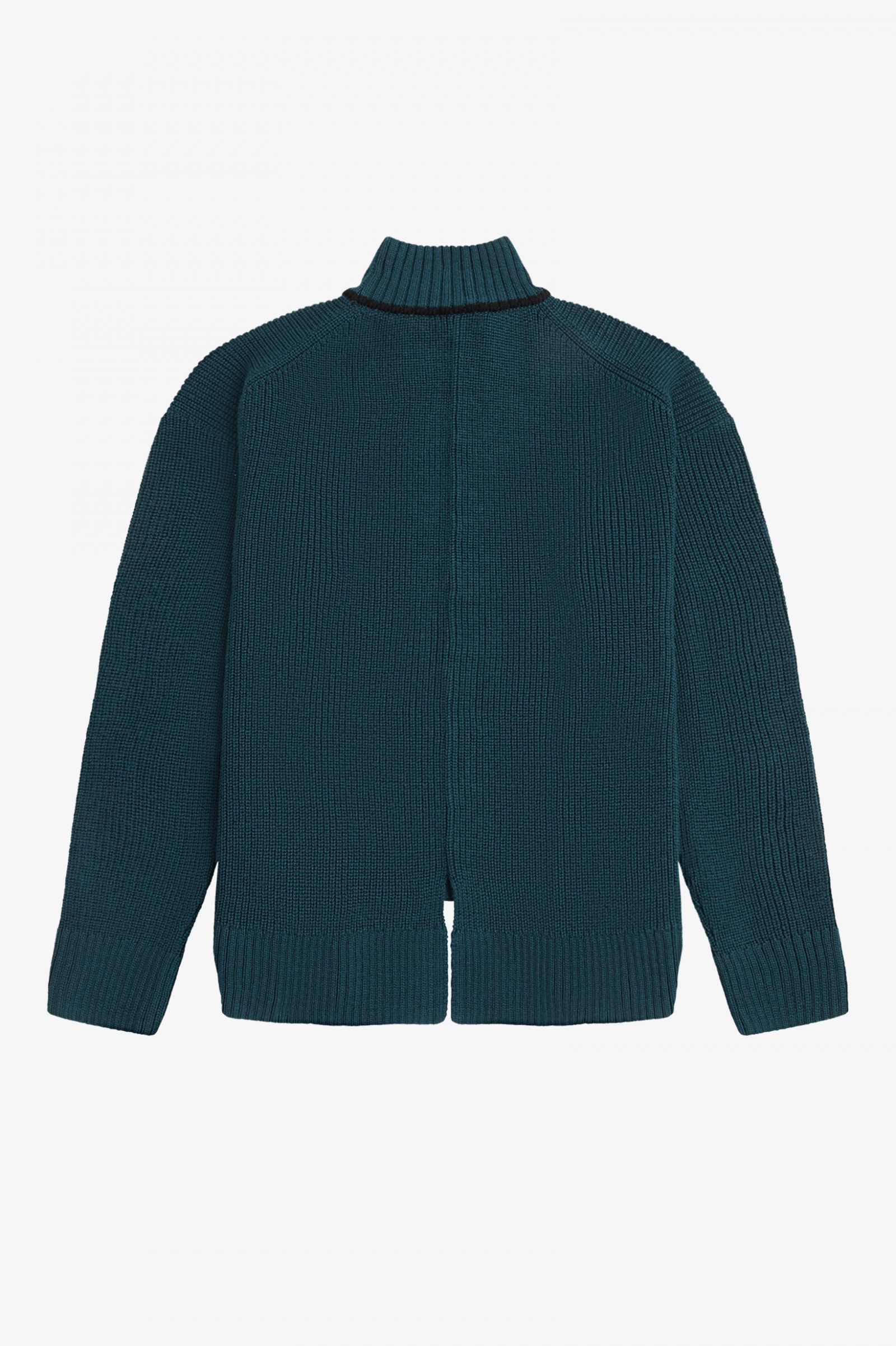 Fishtail Hem Mock Neck Jumper Petrol Blue