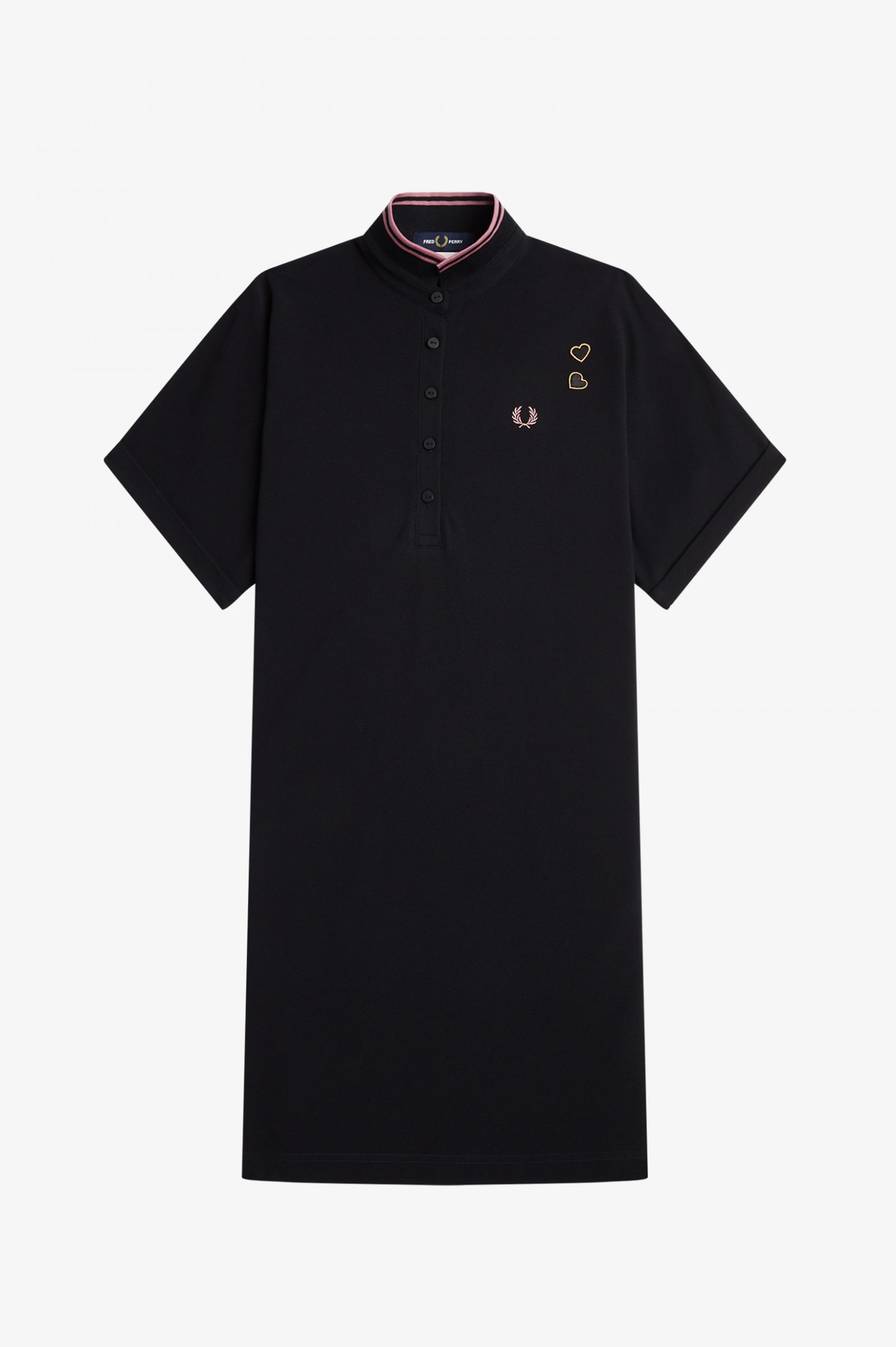 Amy Winehouse FoundationTipped Piqué Shirt Dress Black