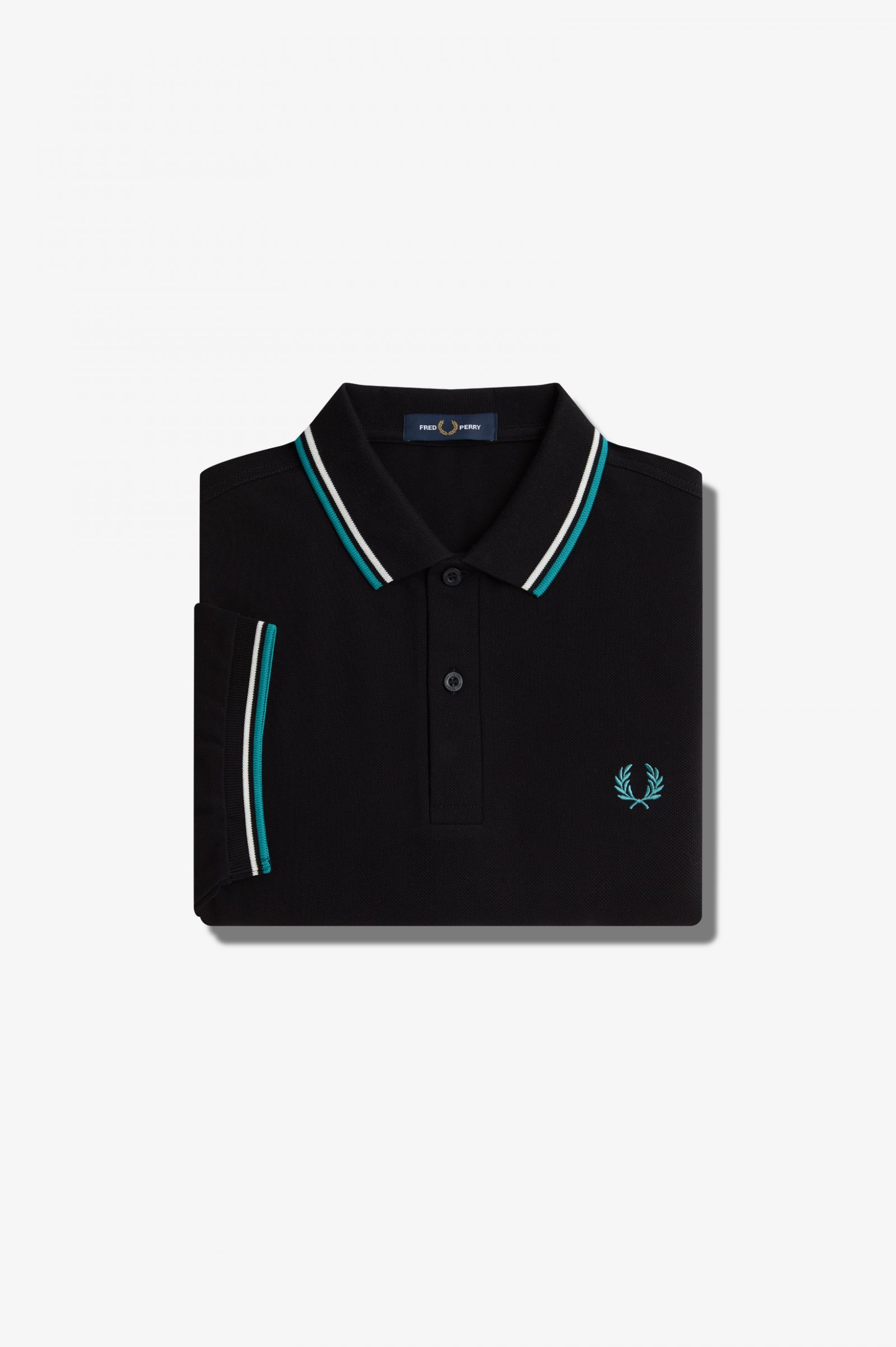 The Fred Perry ShirtM3600 Black / Ecru / Deep Mint