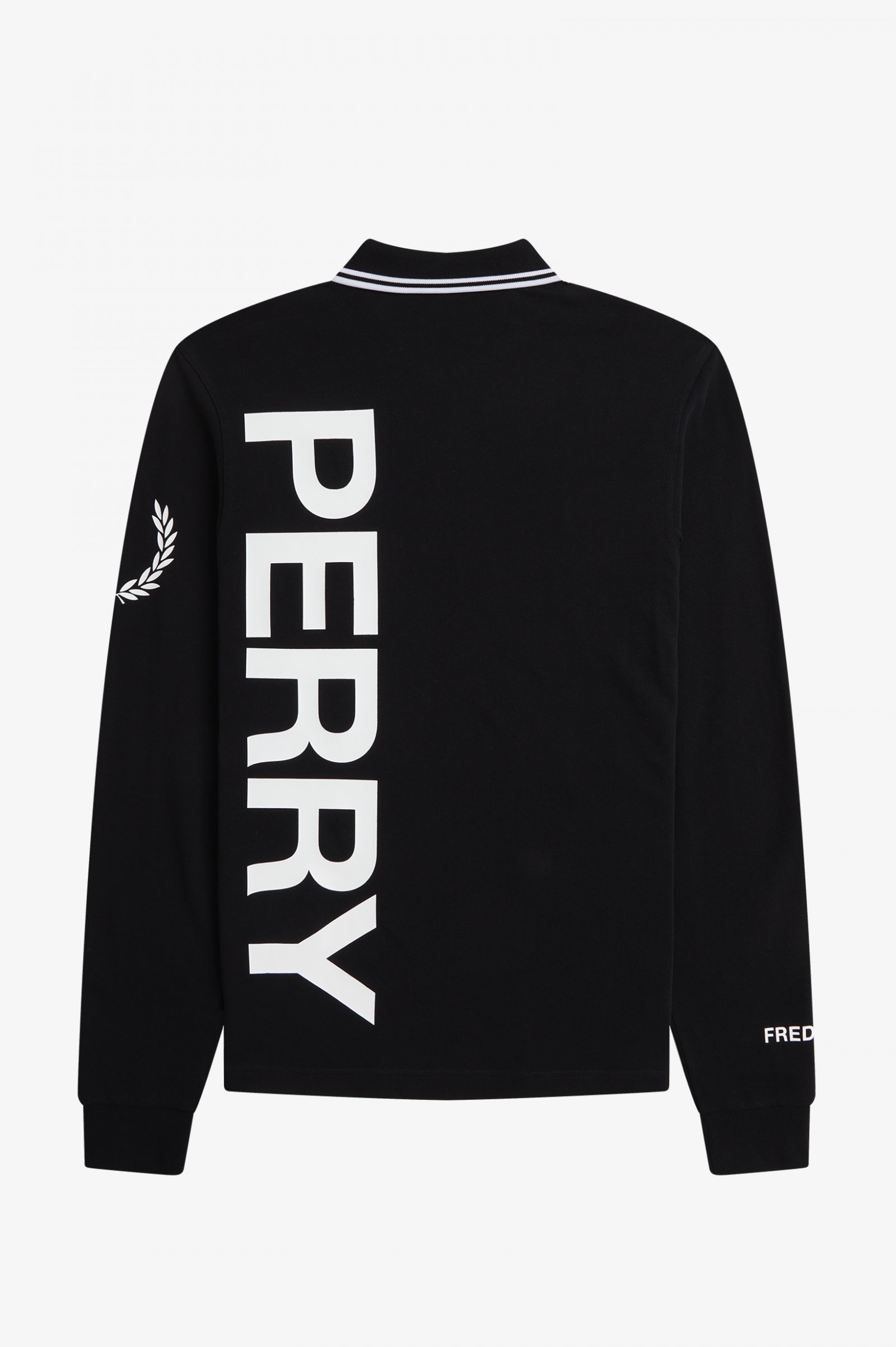 Bold Graphic Long Sleeve Fred Perry Shirt Black
