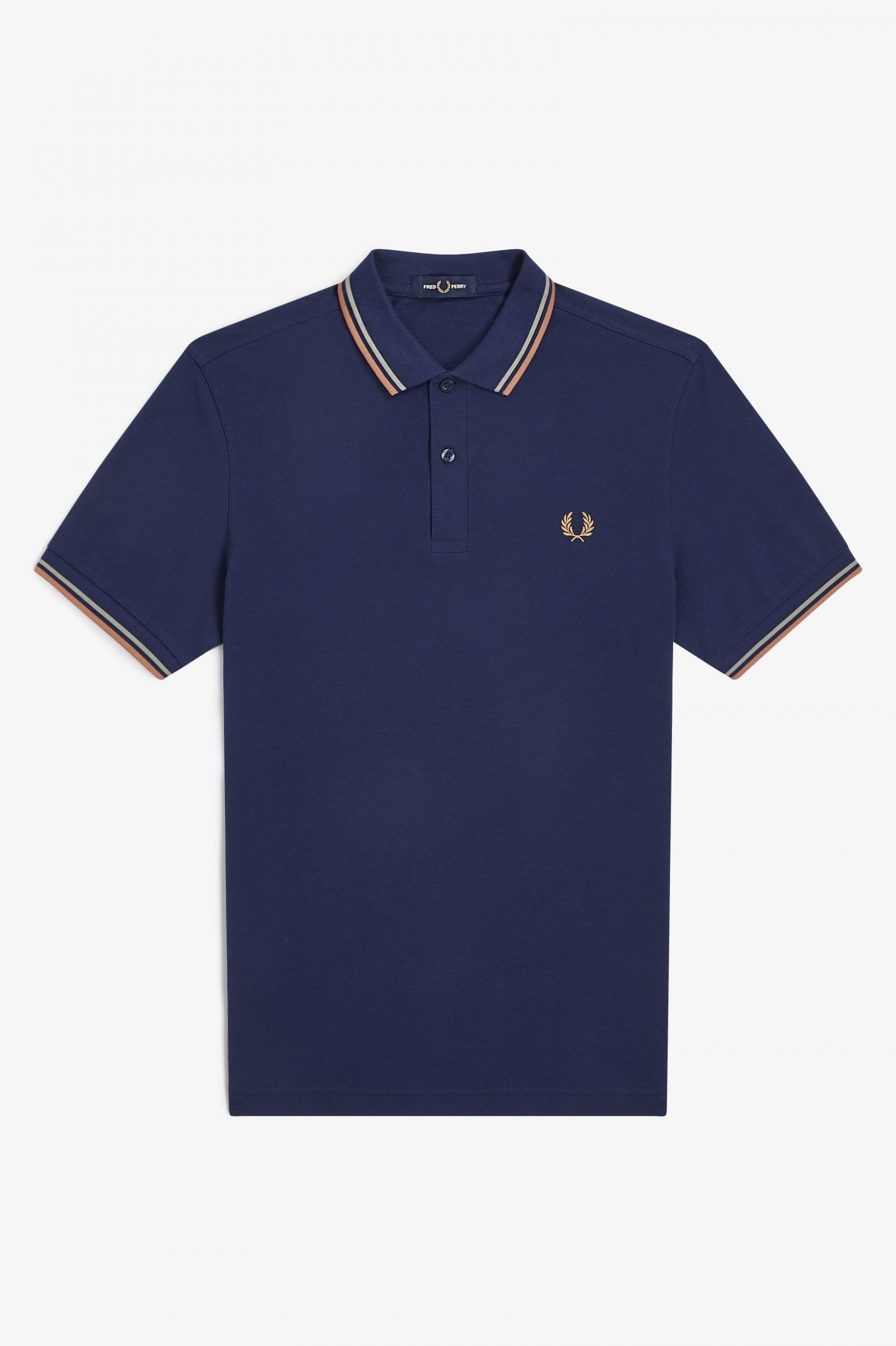The Fred Perry ShirtM3600 French Navy / Seagrass / Light Rust