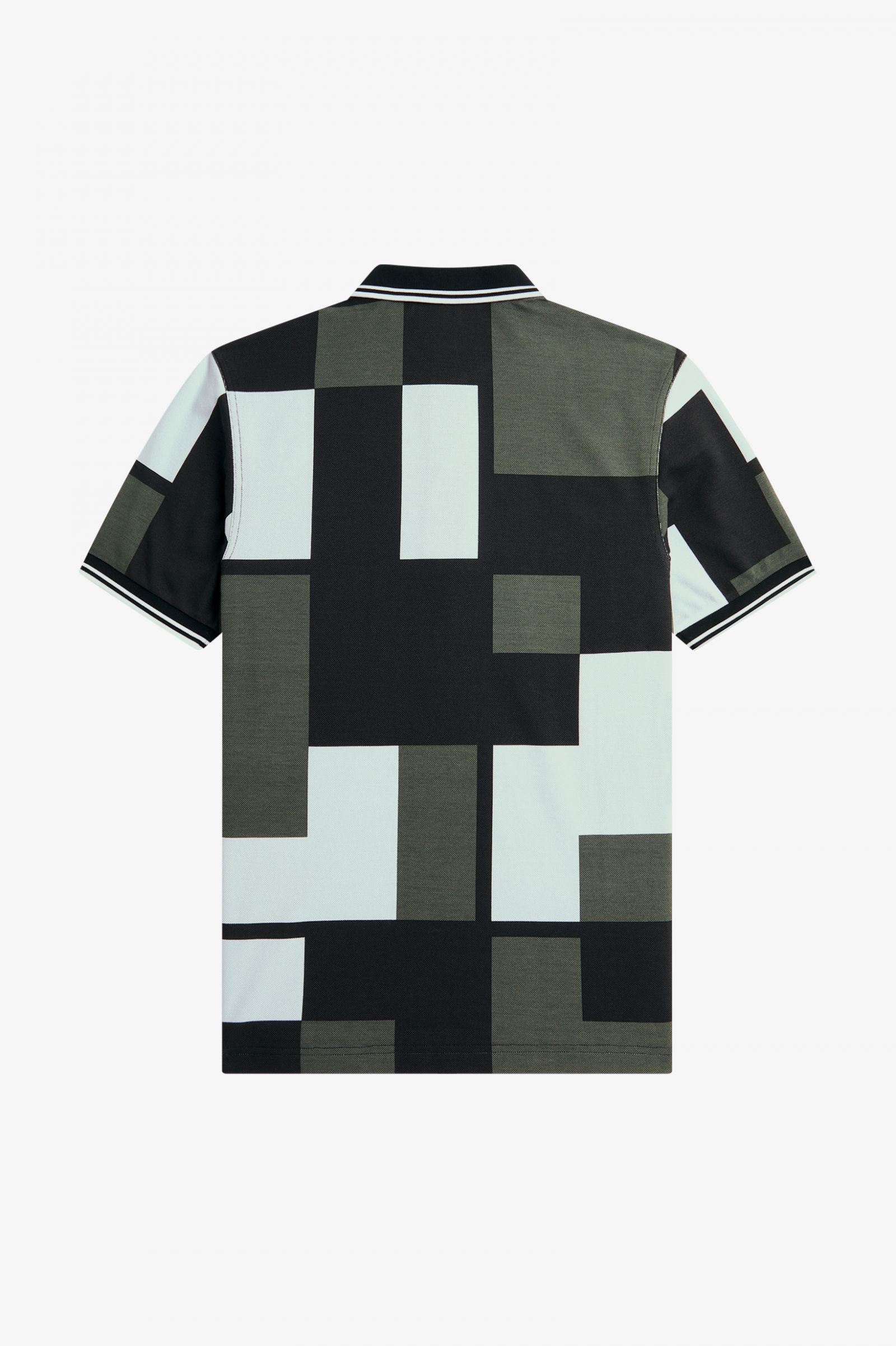 Pixel Print Fred Perry Shirt Light Ice