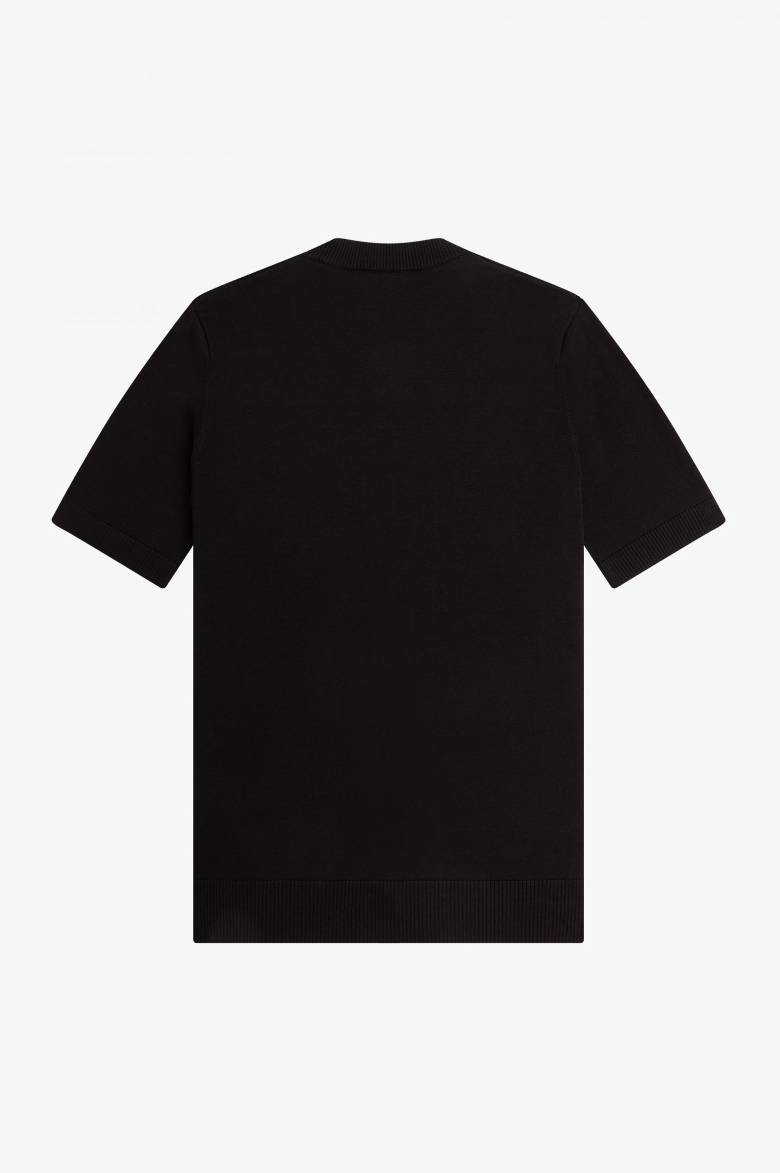 Waffle Stitch Henley Shirt Black