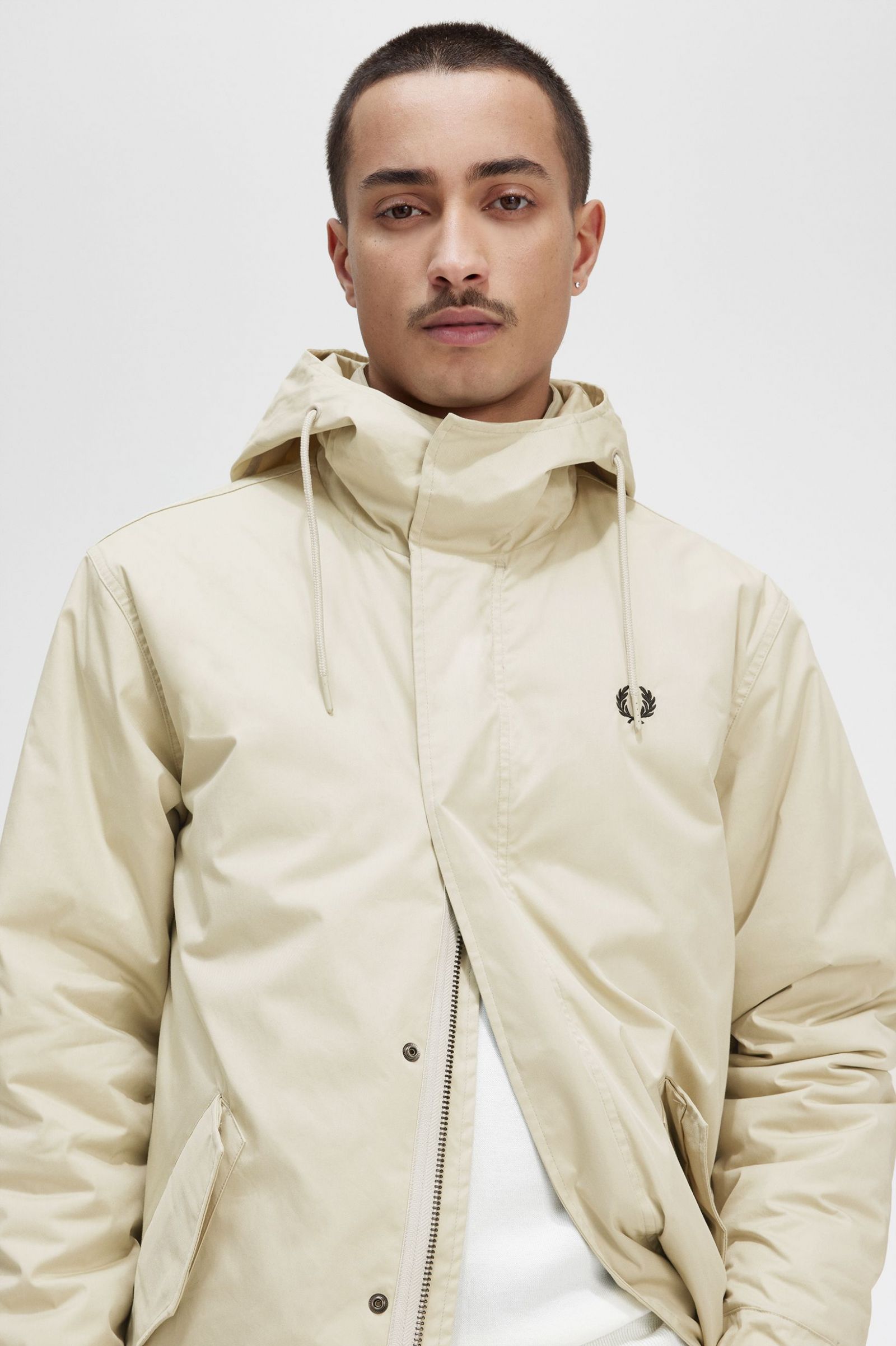 Short Padded Parka Light Oyster
