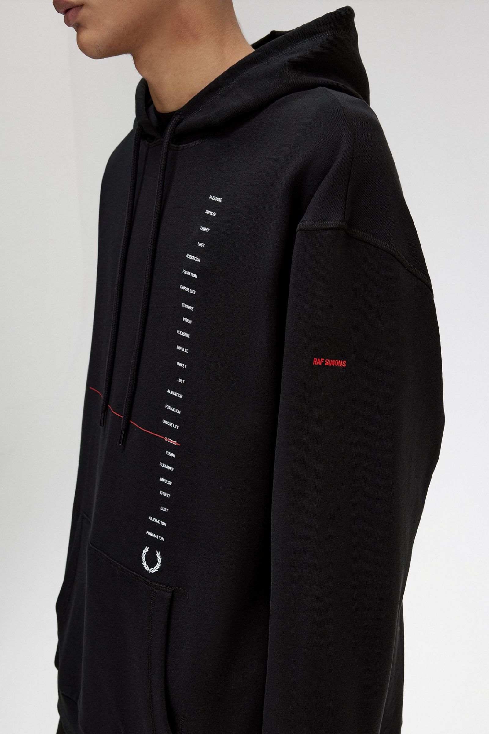 Raf SimonsPrinted Hooded Sweatshirt Black