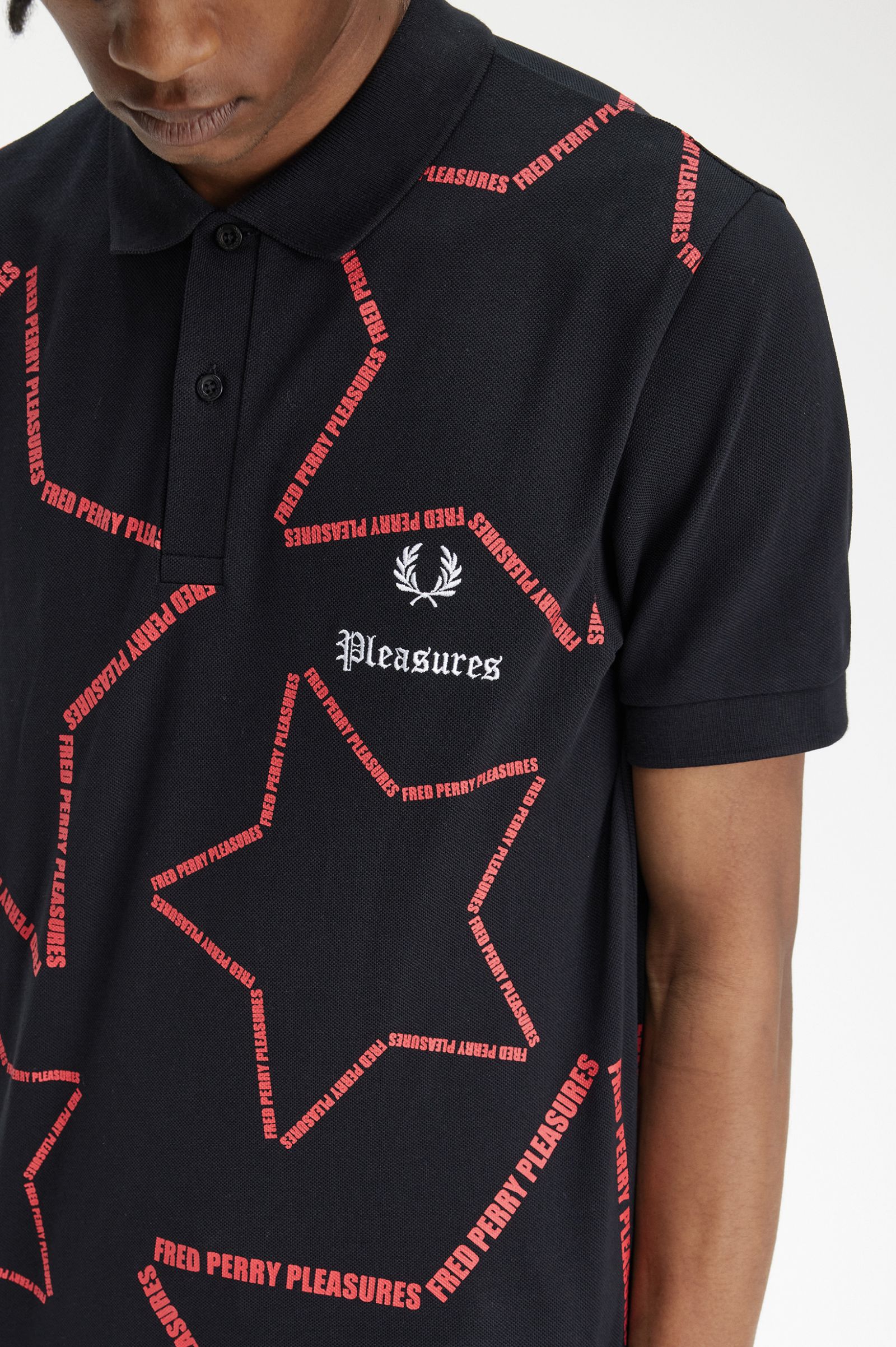 PleasuresStar Fred Perry Shirt Black