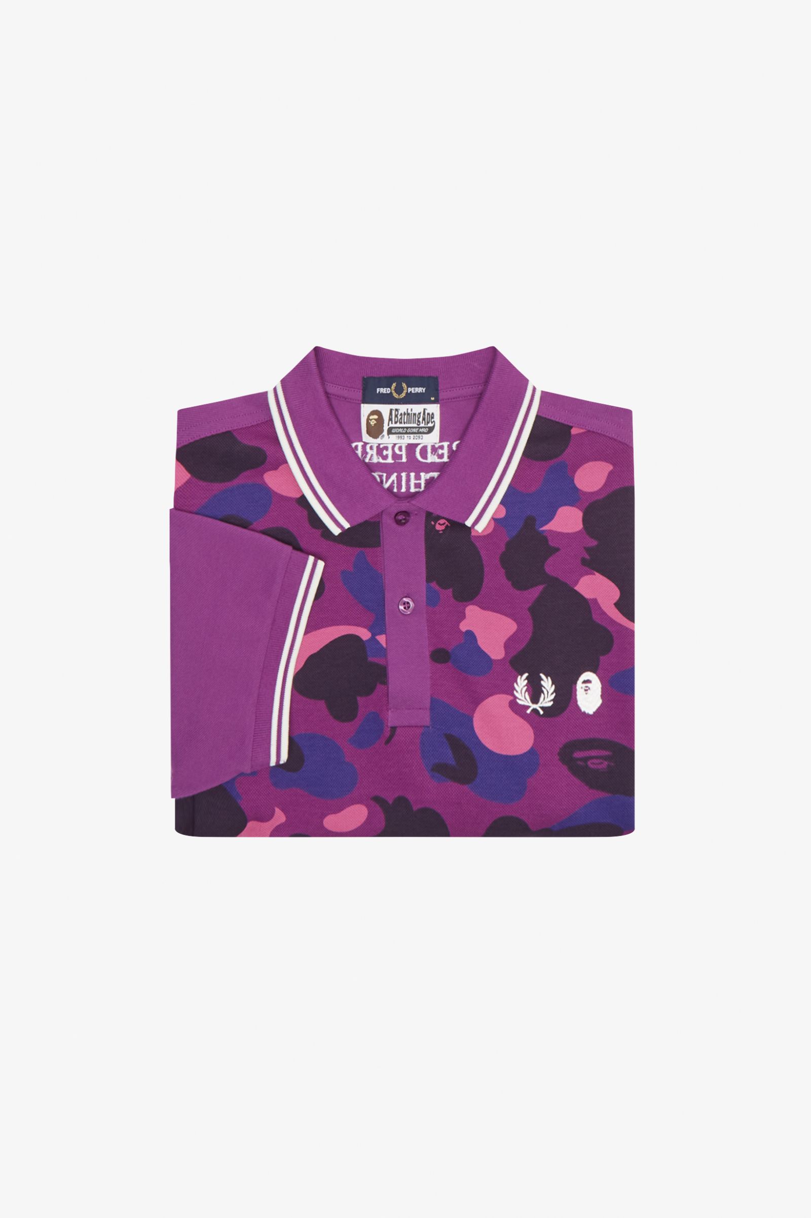 A Bathing Ape®Camouflage Fred Perry Shirt Black
