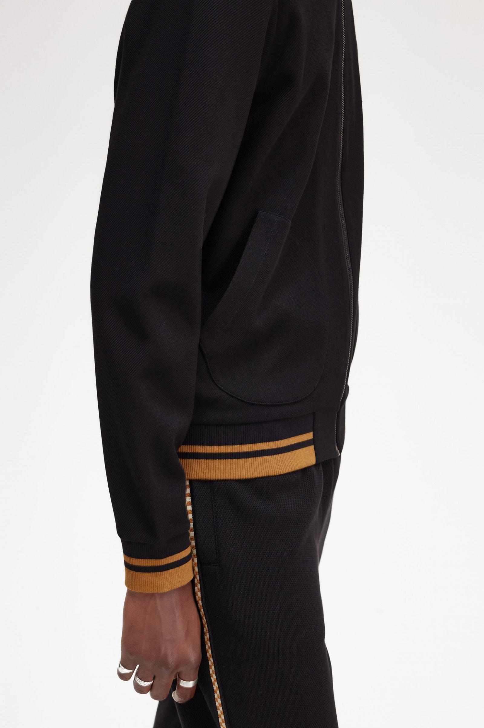 Tipped Detail Track Jacket Black