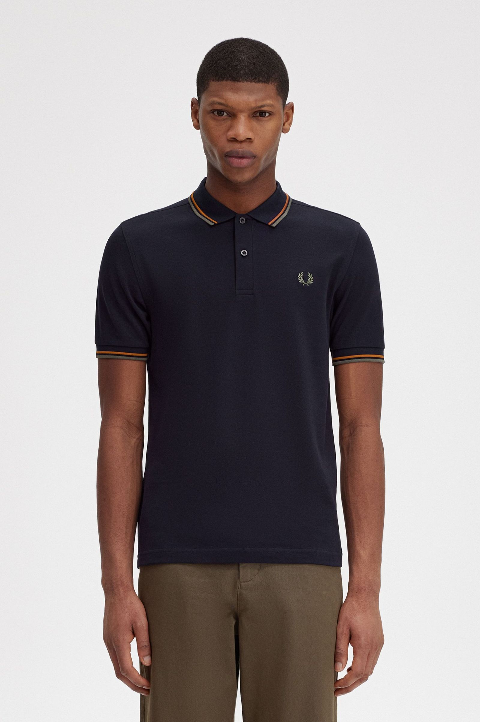 The Fred Perry ShirtM3600 Navy / Nut Flake / Field Green