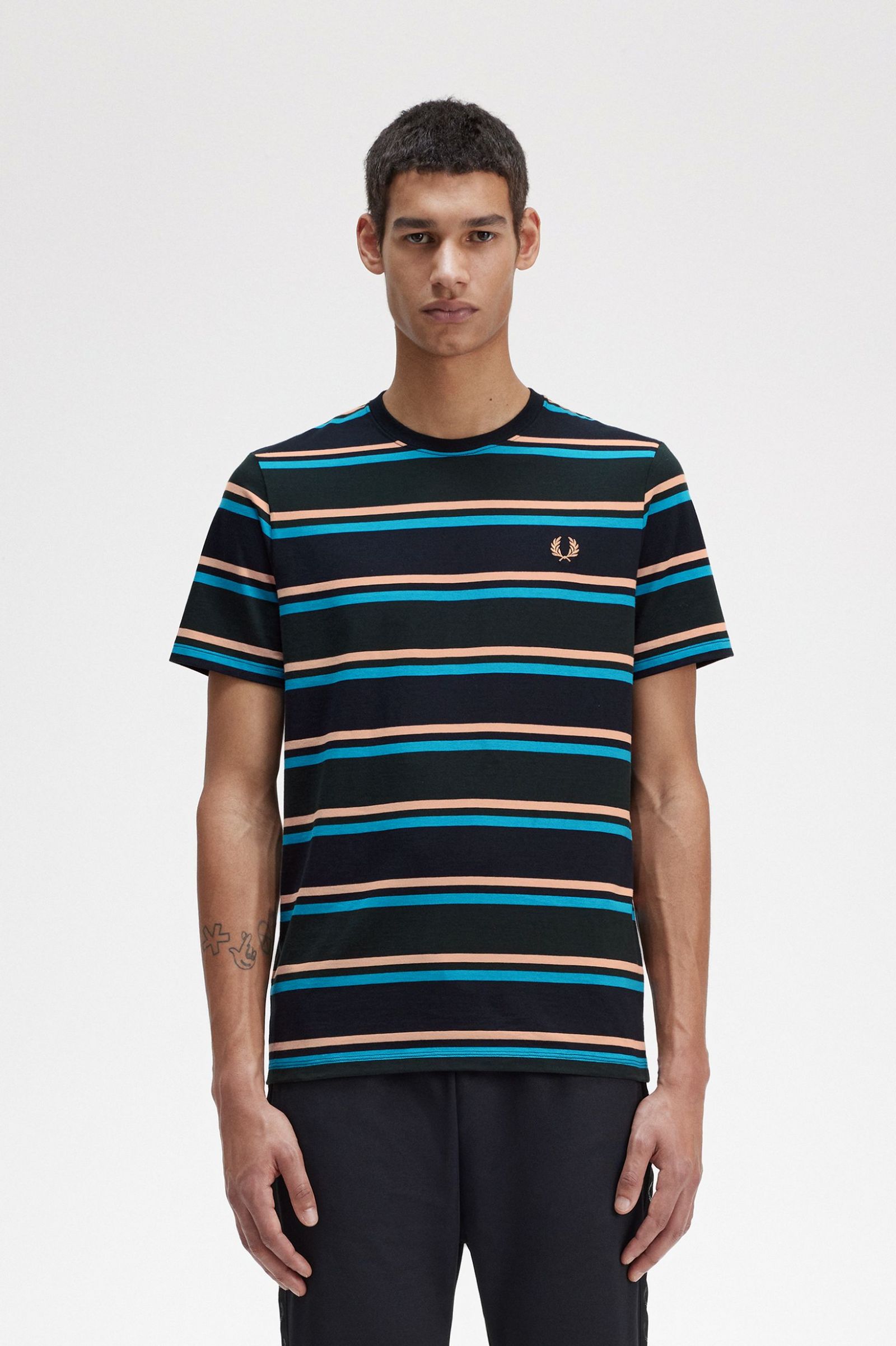 Bold Stripe T-Shirt Night Green