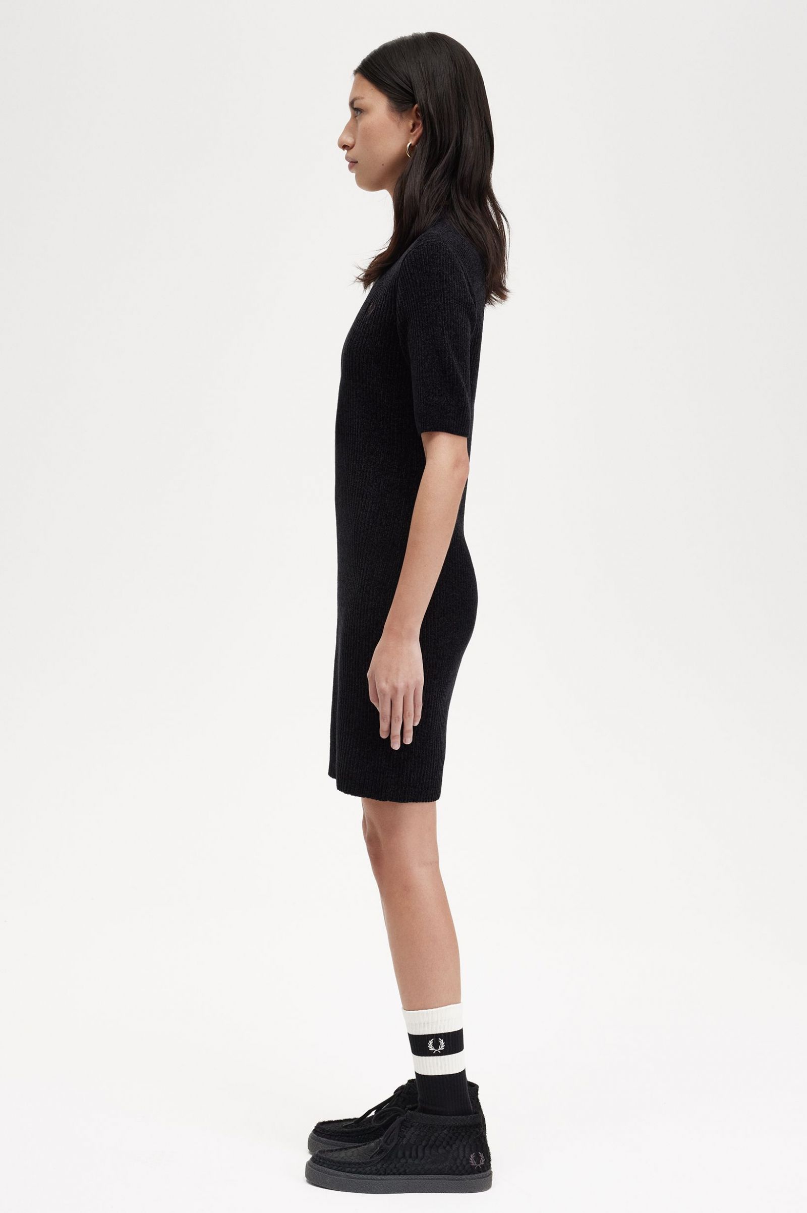 Chenille Rib Dress Black