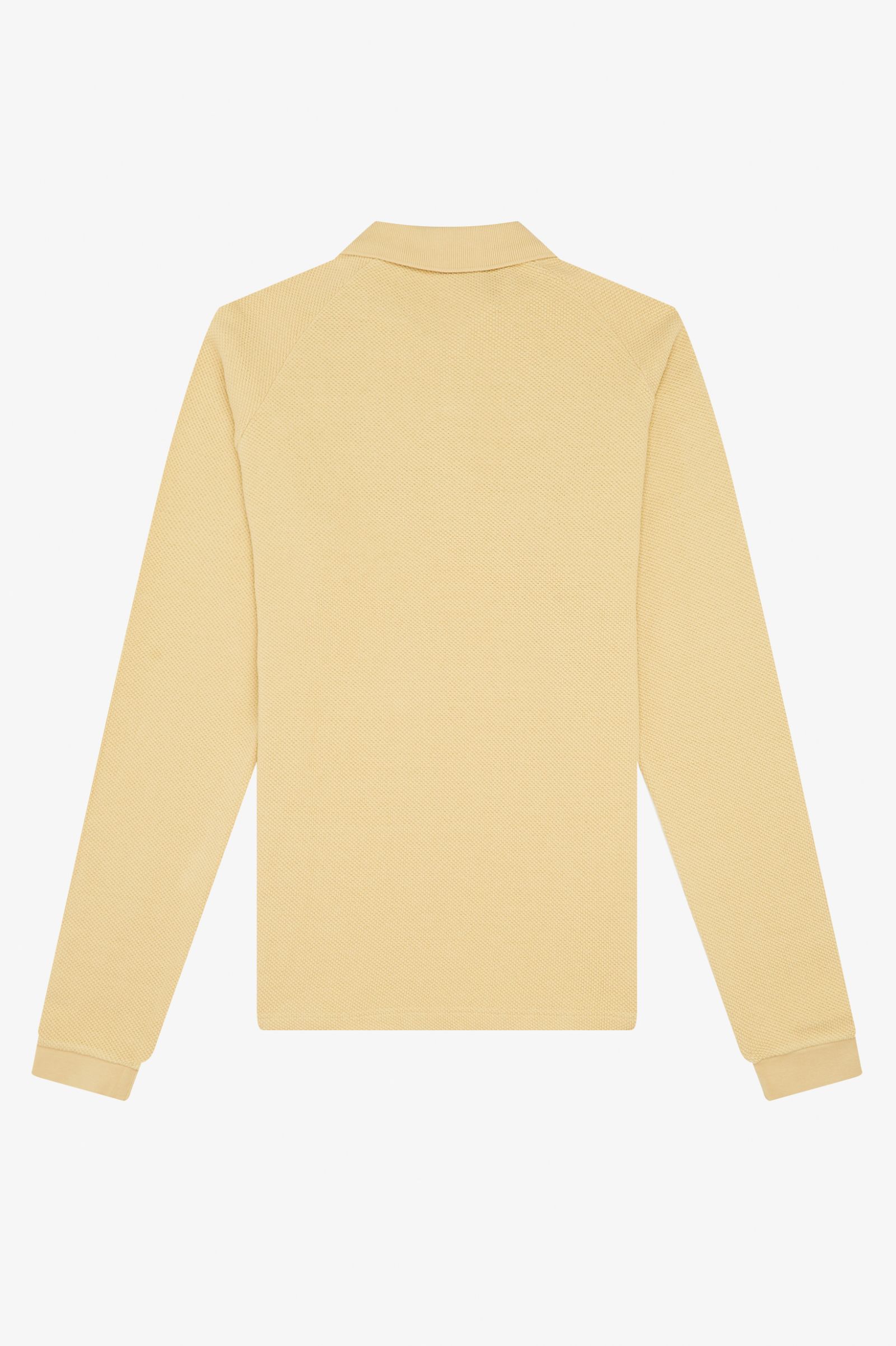 ReissuesTextured Long Sleeve Polo Shirt Ecru