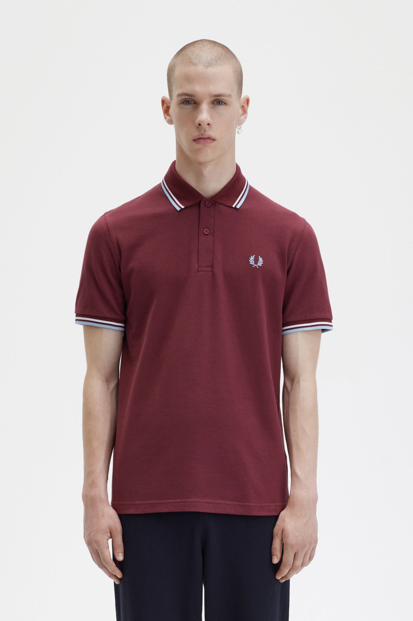 The Fred Perry ShirtM12 Maroon / White / Ice