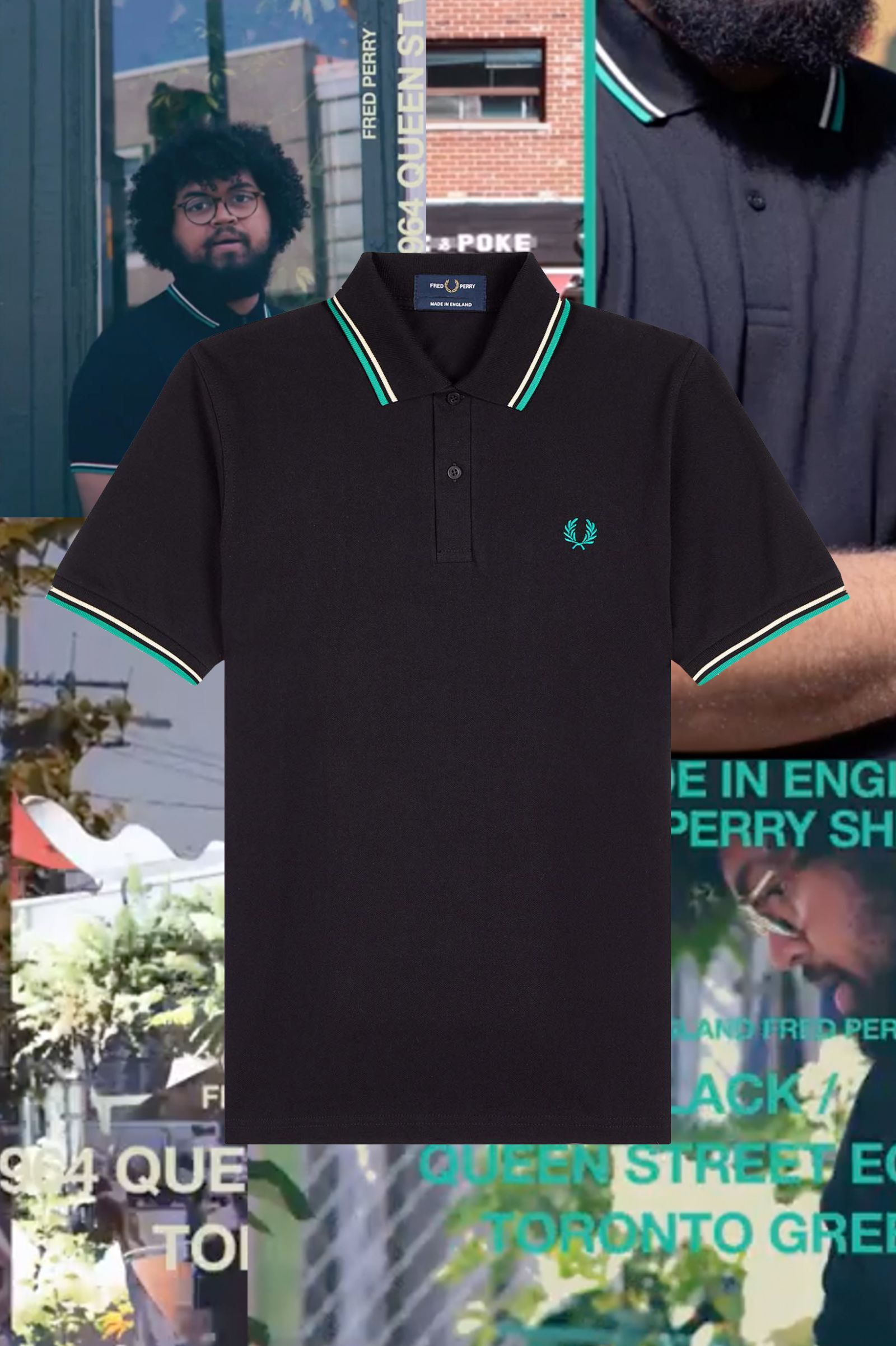 The Fred Perry ShirtM12 Black / Queen Street / Toronto Green