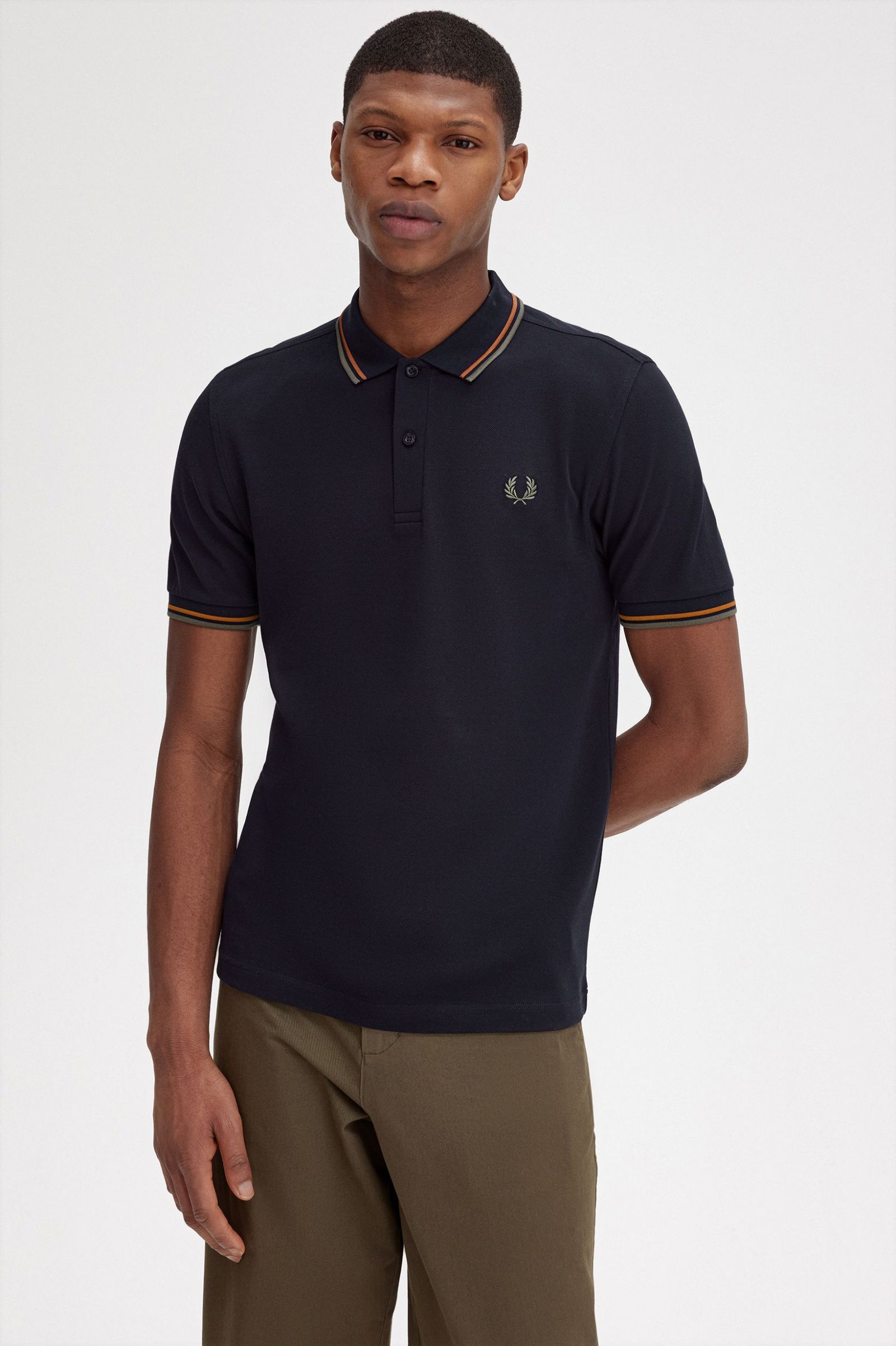 The Fred Perry ShirtM3600 Navy / Nut Flake / Field Green