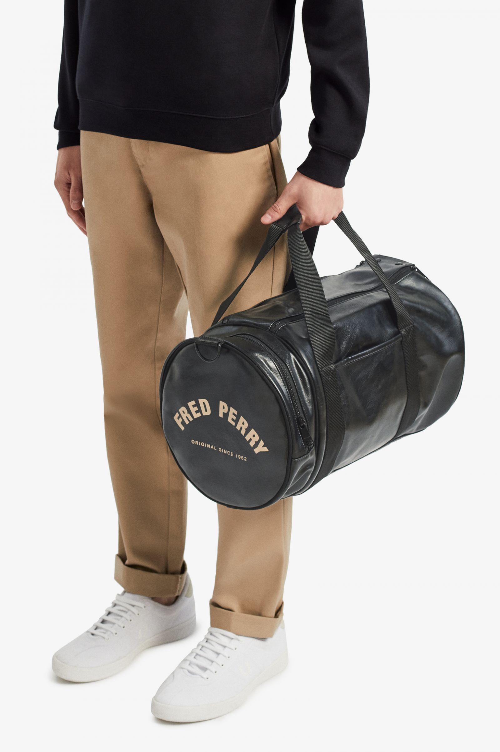 Tonal PU Barrel Bag Black