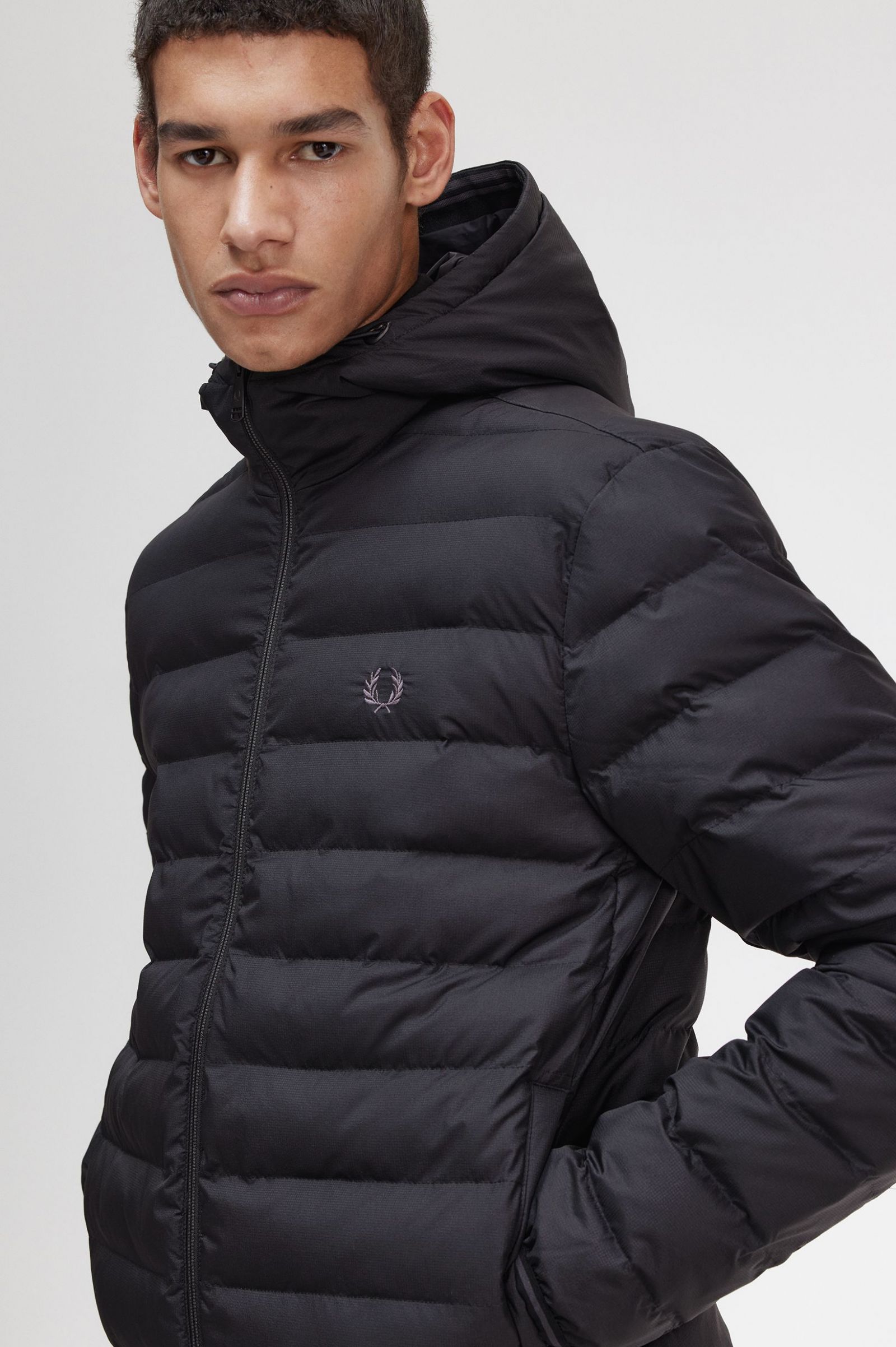 Hooded Insulated Jacket Black