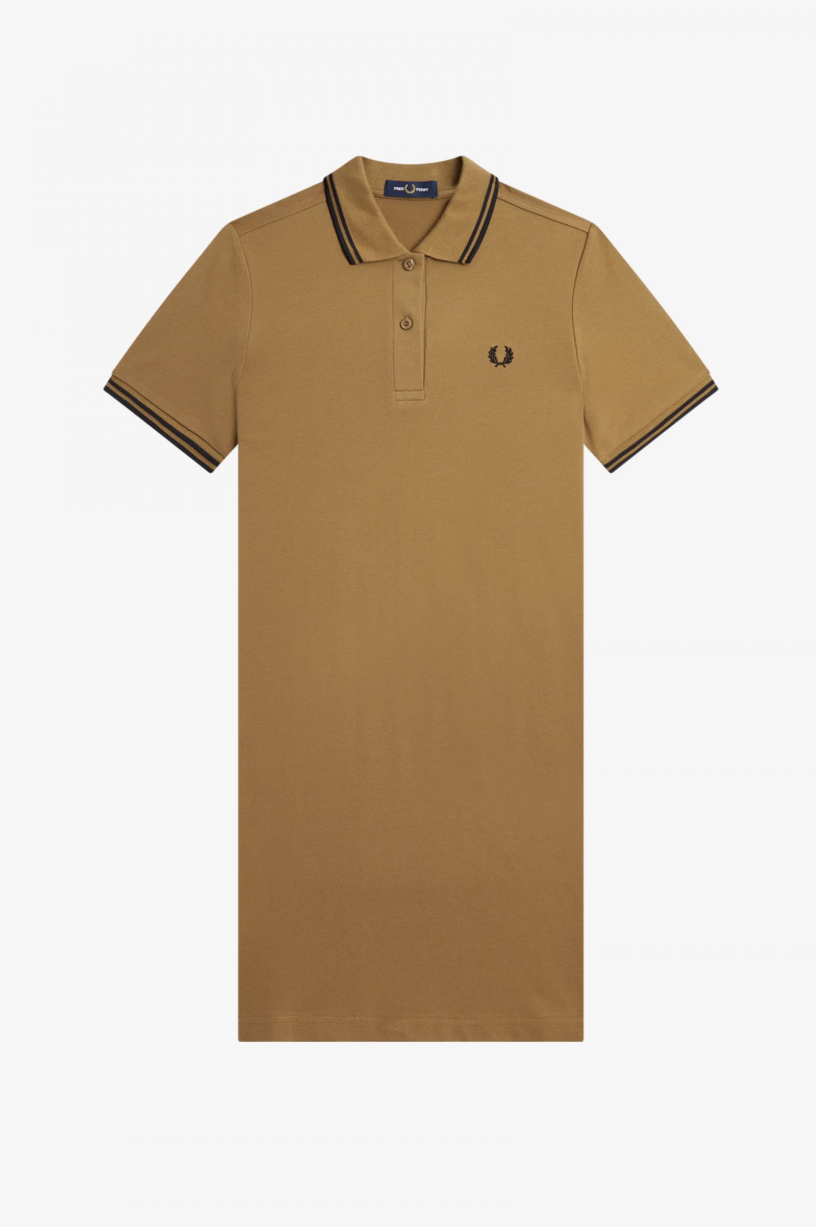 Twin Tipped Fred Perry Shirt Dress Shaded Stone