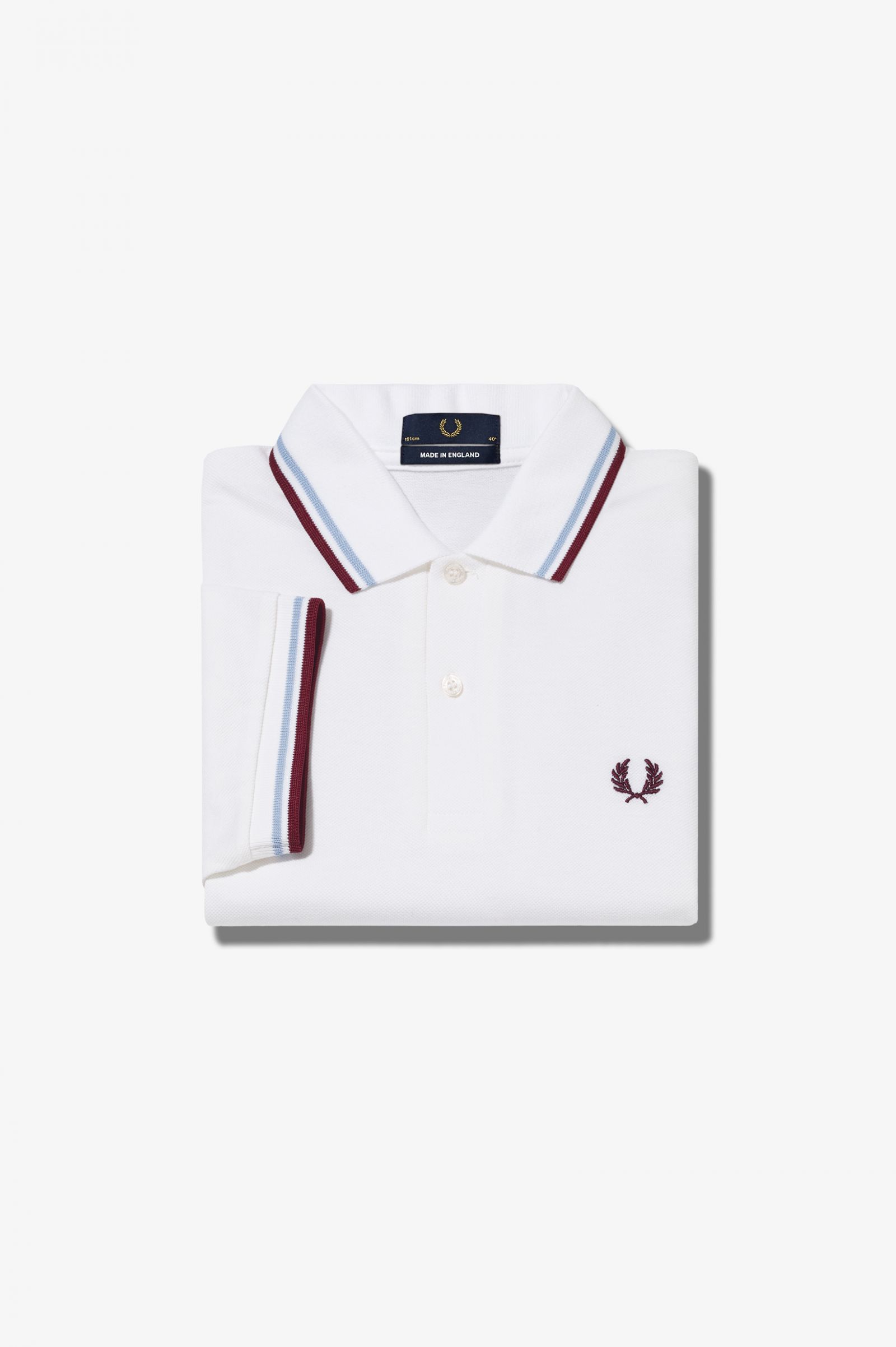 The Fred Perry ShirtM12 White / Ice / Maroon