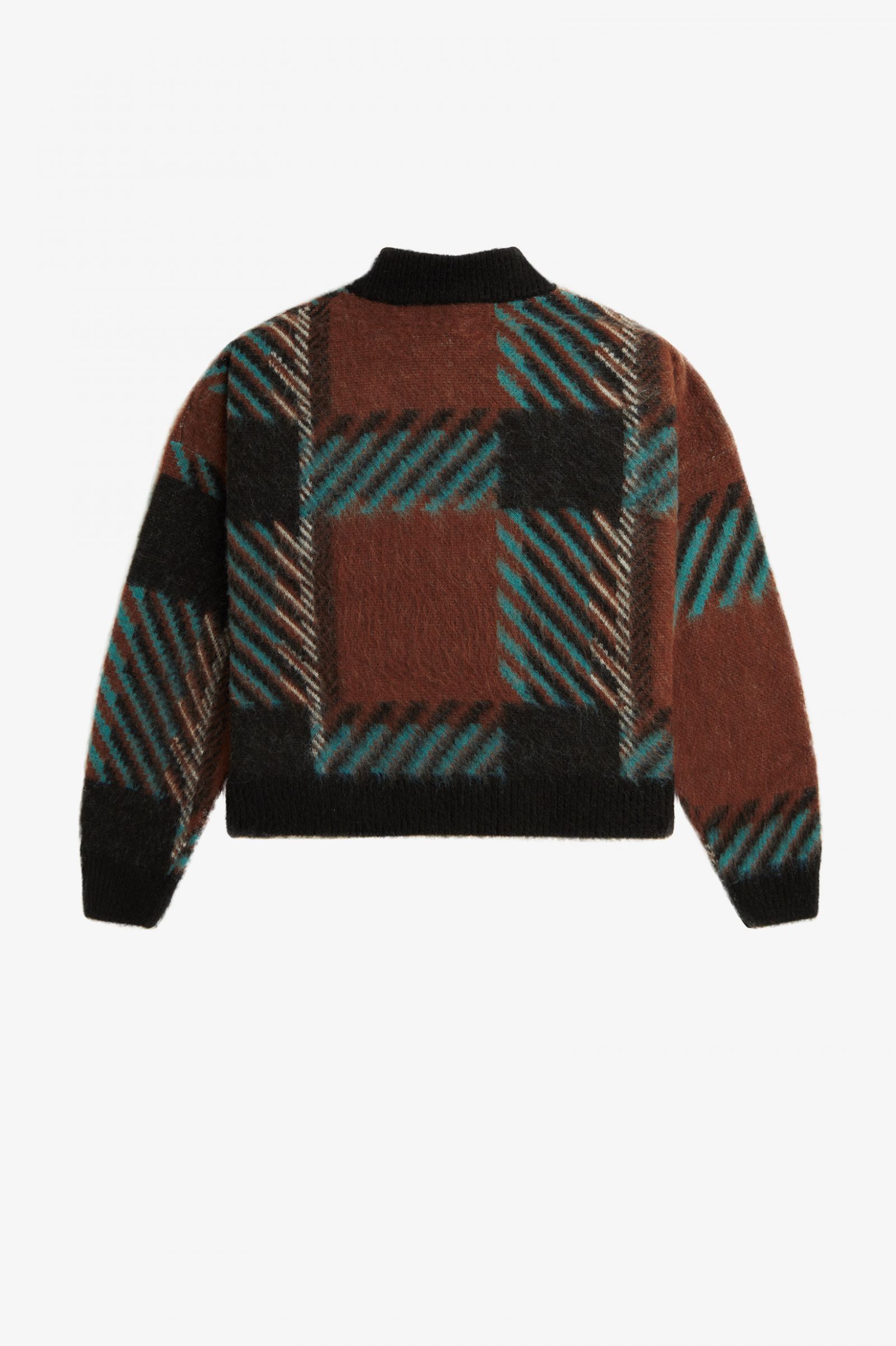 Glitch Tartan Jumper Whisky Brown