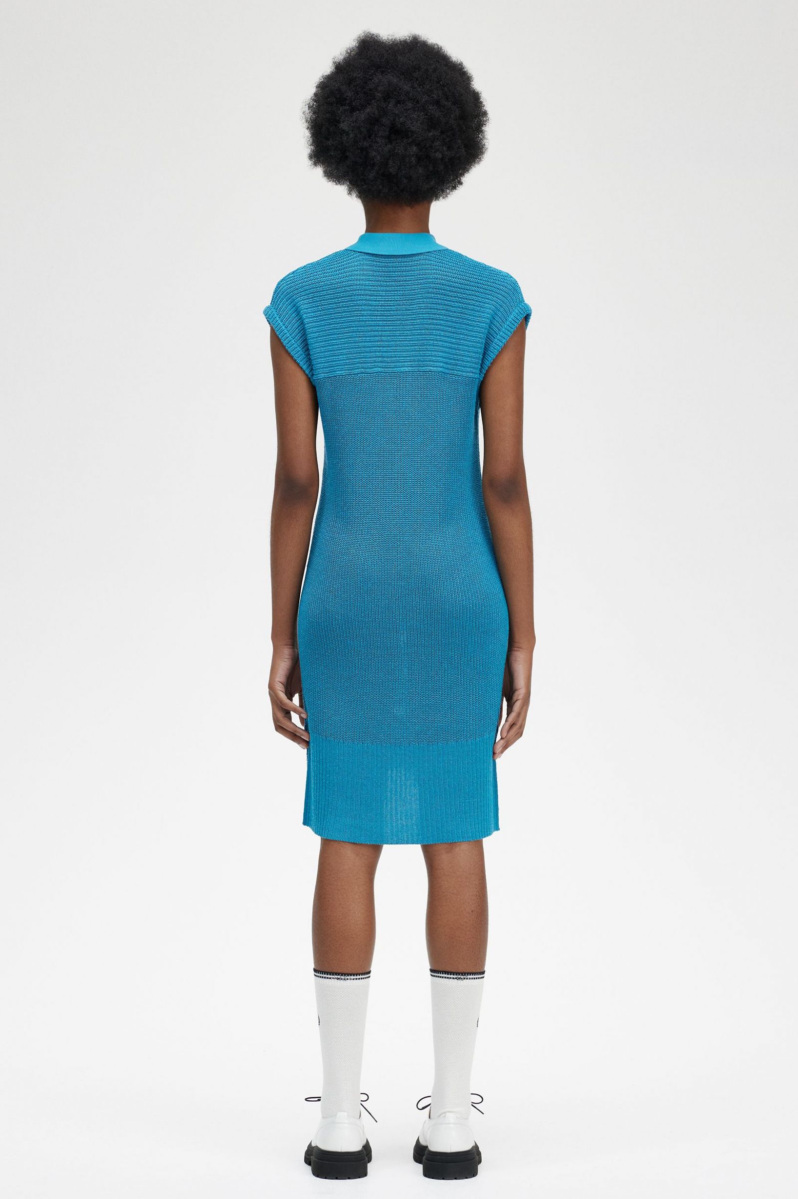 Knitted Shirt Dress Cyber Blue