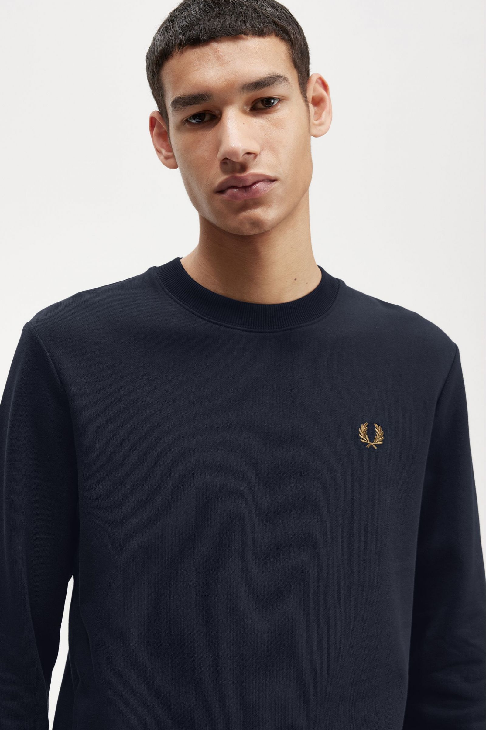 Crew Neck Sweatshirt Navy / Dark Caramel