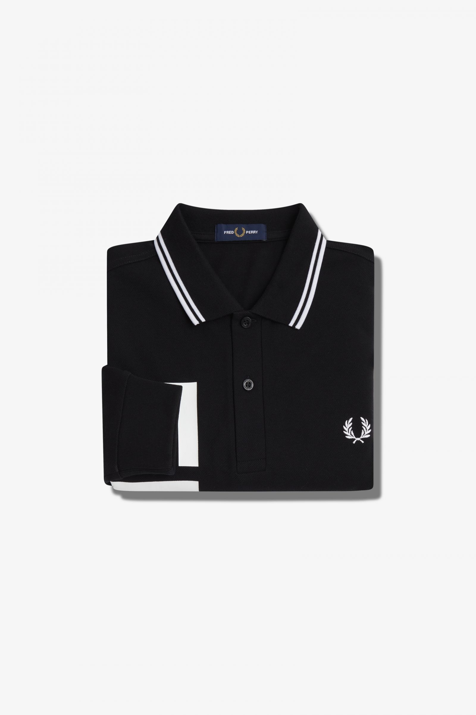 Bold Graphic Long Sleeve Fred Perry Shirt Black