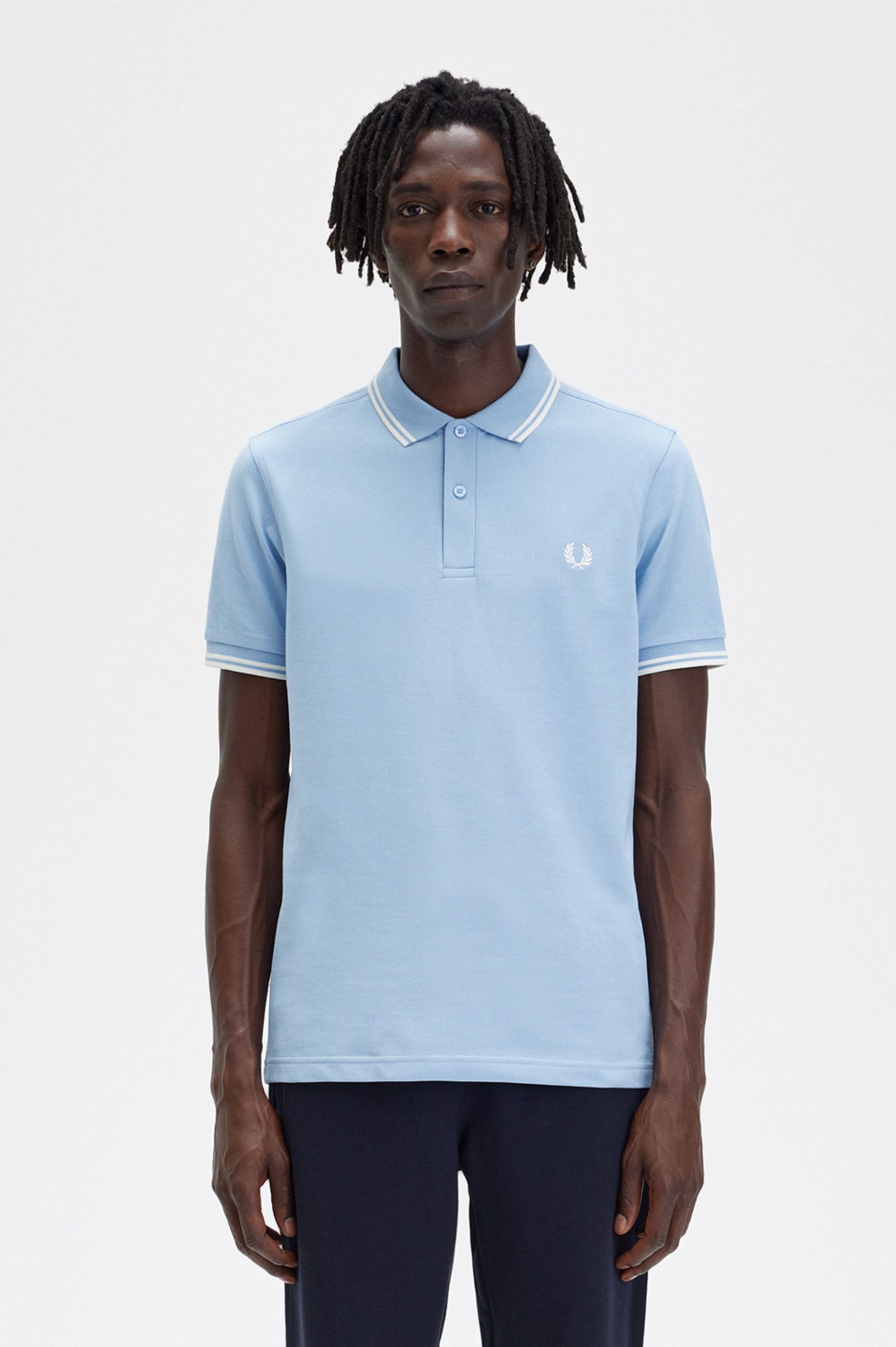 The Fred Perry ShirtM3600 Sky Blue / Snow White / Snow White