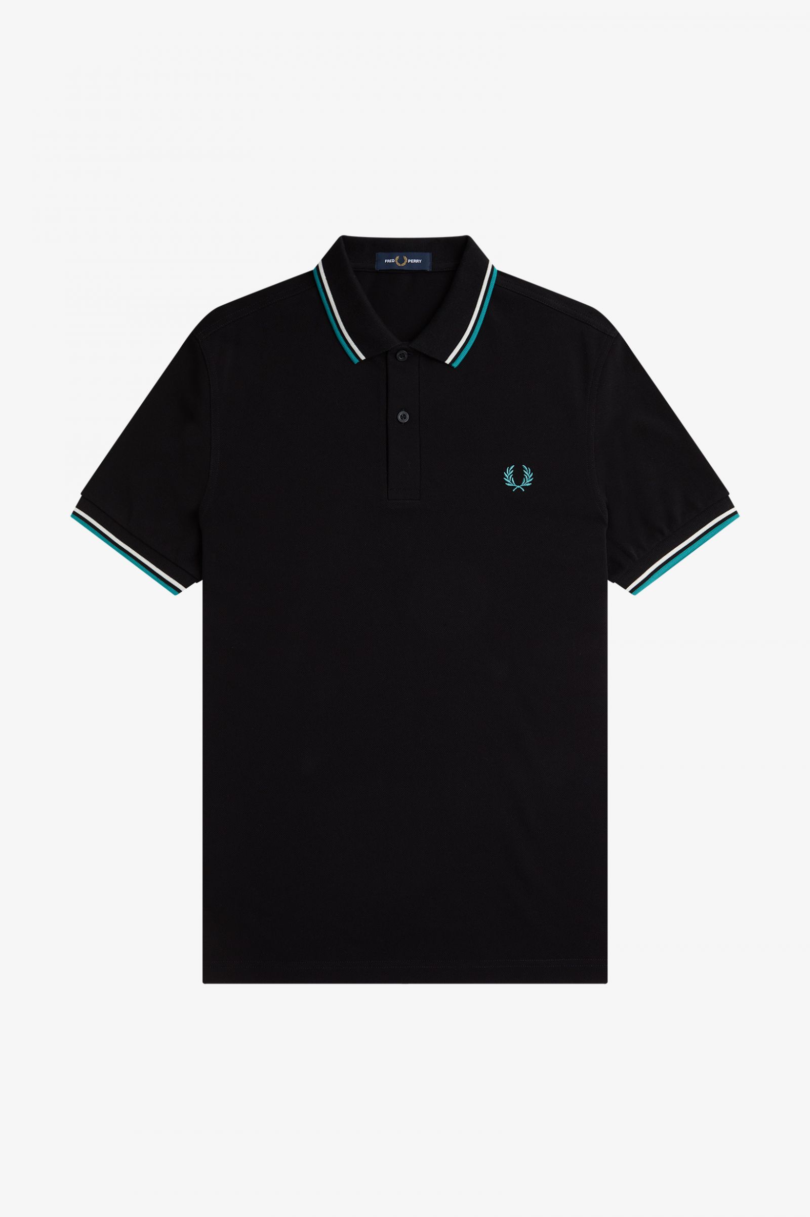 The Fred Perry ShirtM3600 Black / Ecru / Deep Mint