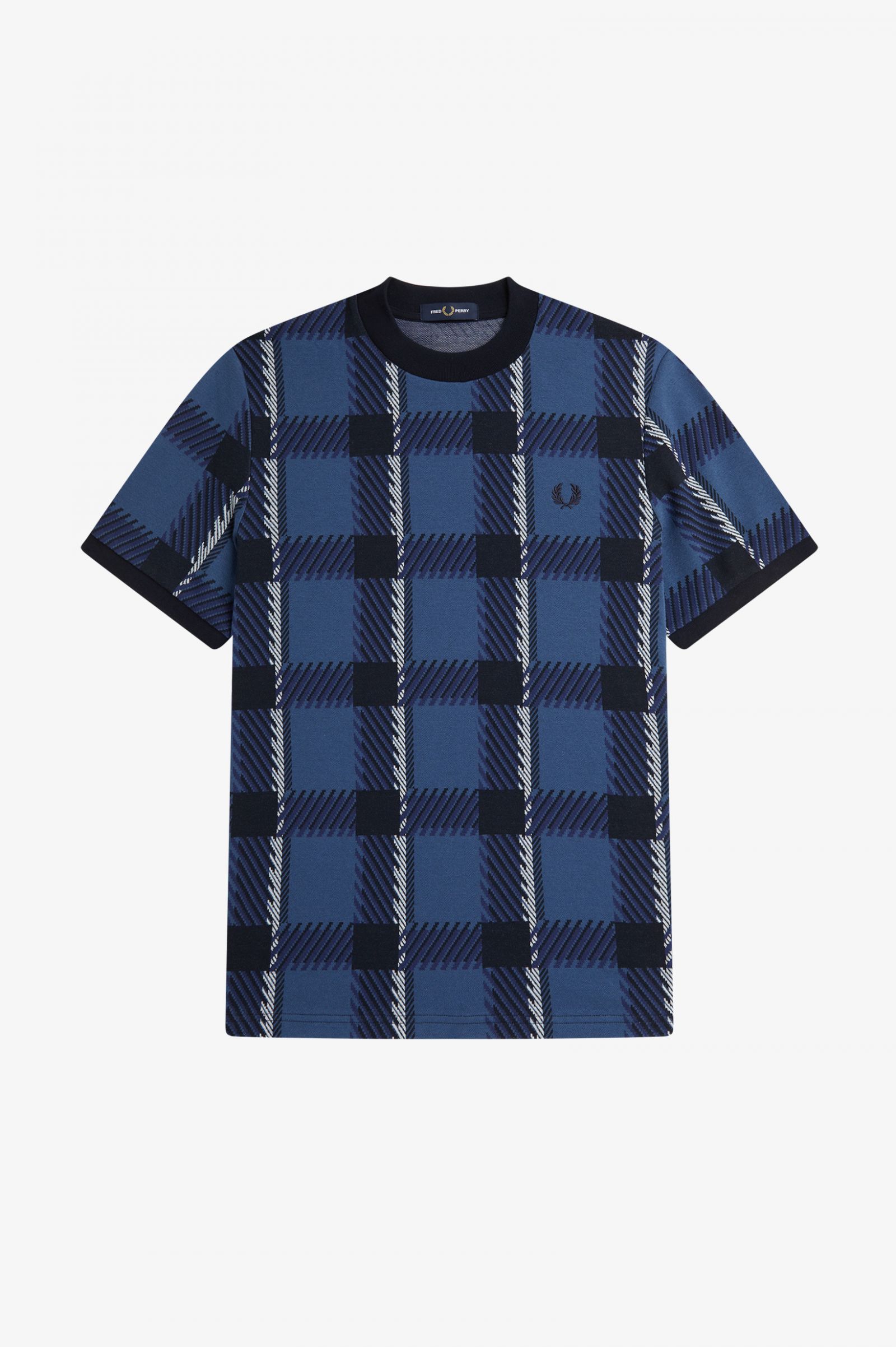 Glitch Tartan T-Shirt Midnight Blue