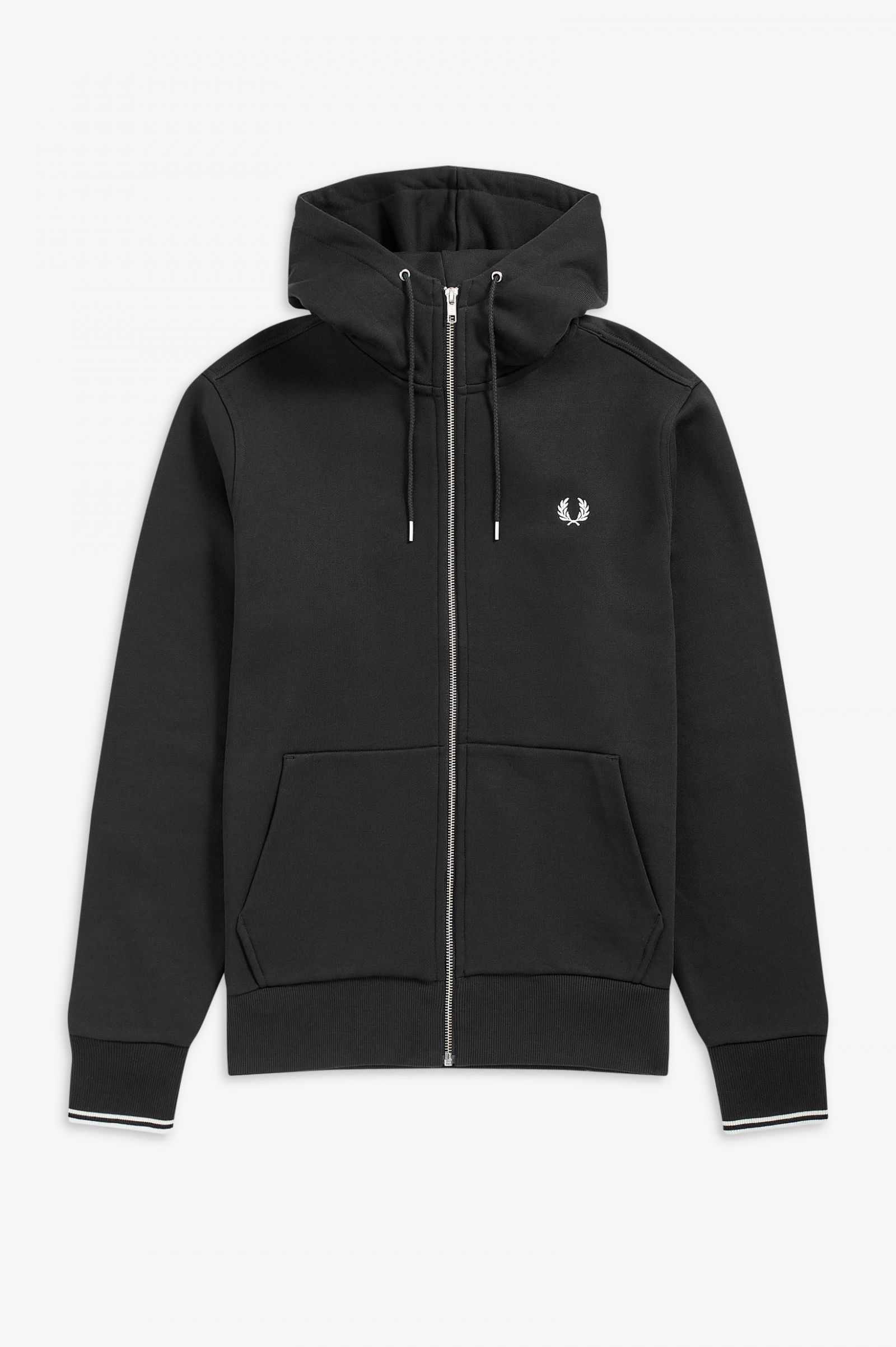Hooded Zip Through Sweatshirt Black