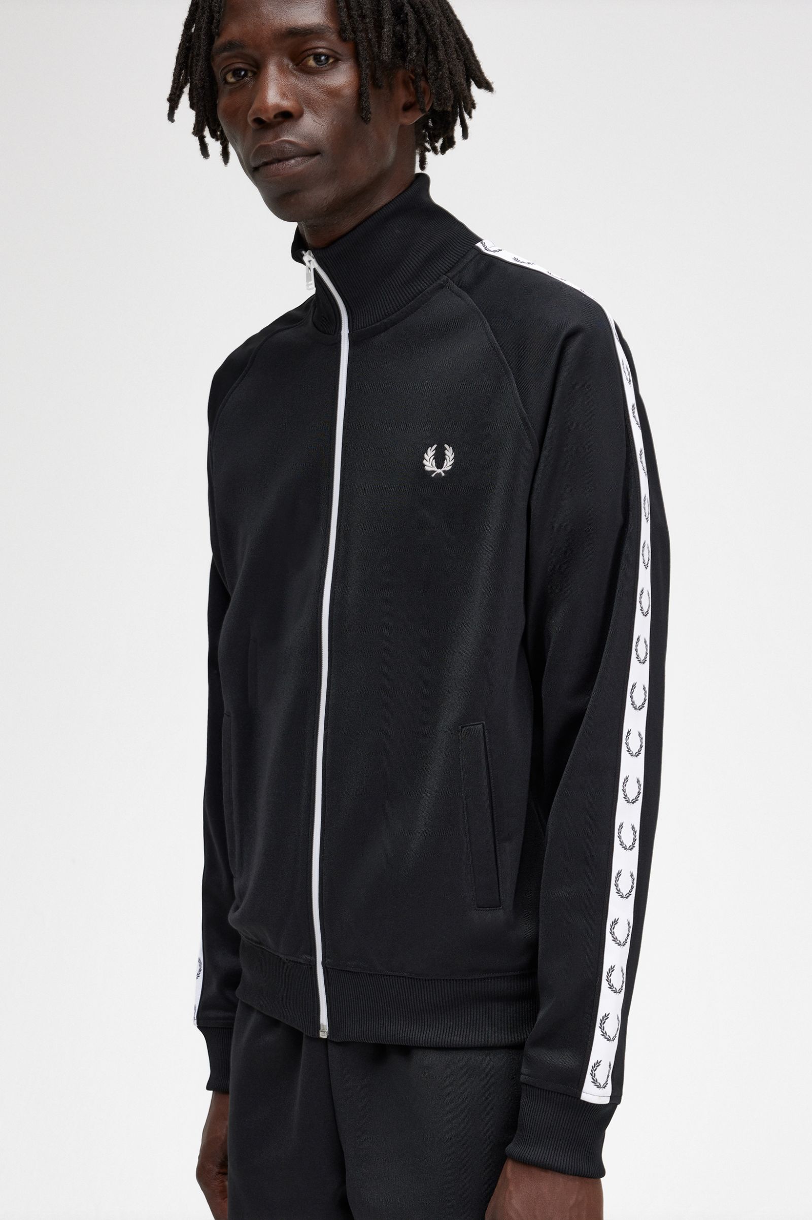 Taped Track Jacket Black