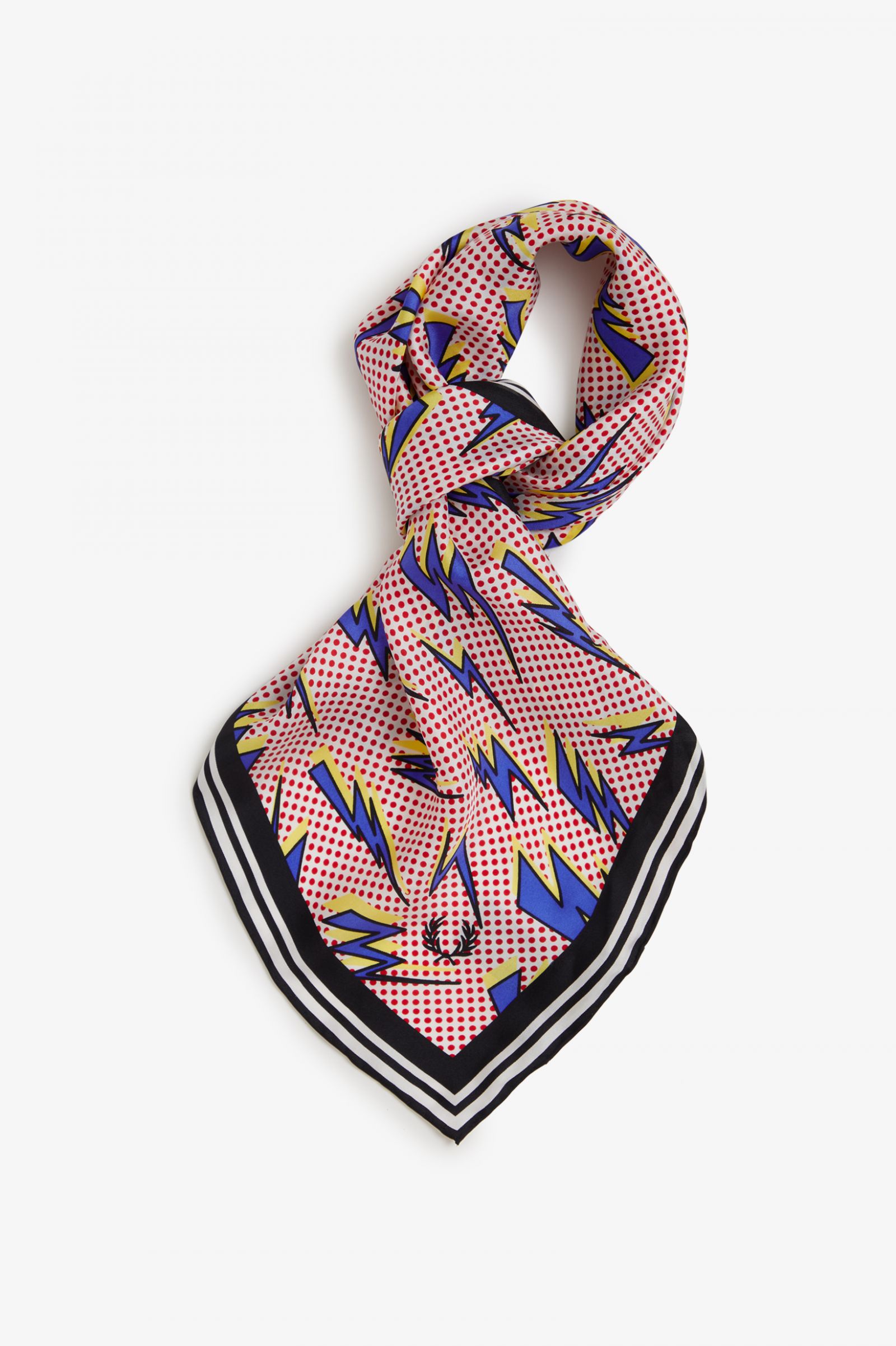 Amy Winehouse FoundationLightning Print Silk Scarf Black Gold